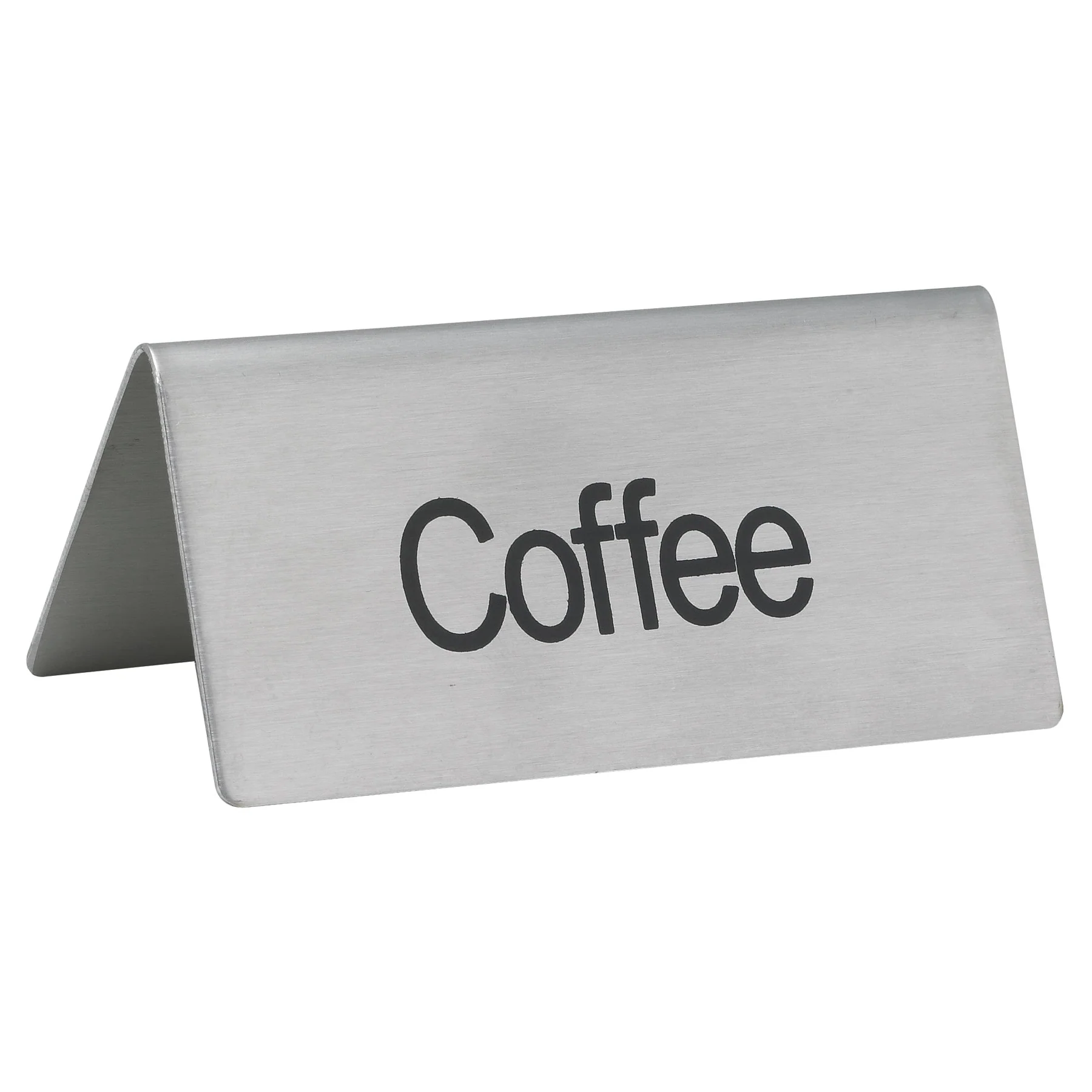 Winco SGN-103 3 Inch Beverage Tent Sign Coffee Stainless Steel - Image 2