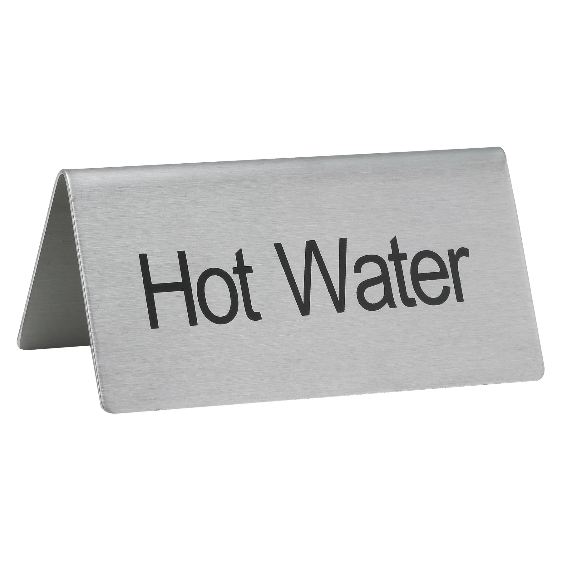 Winco SGN-104 3 Inch Beverage Tent Sign Hot Water Stainless Steel Metal - Image 2