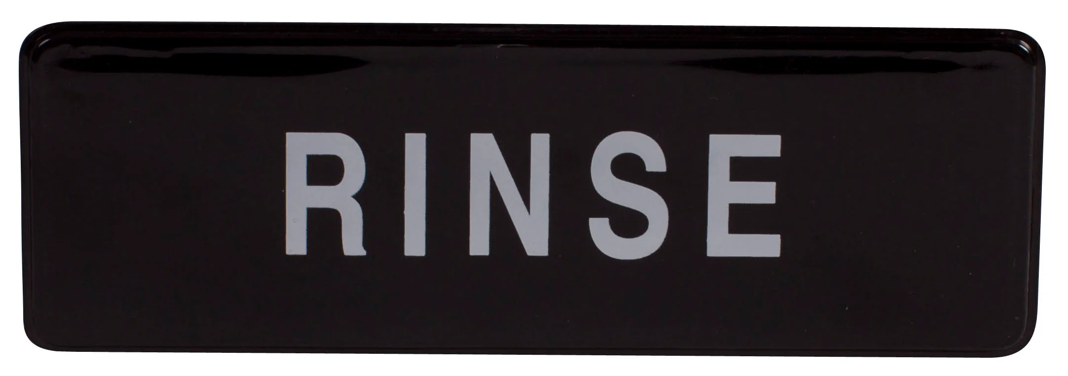 Winco SGN-327 9 Inch RINSE Information Sign Impact-Resistant Polymer Black