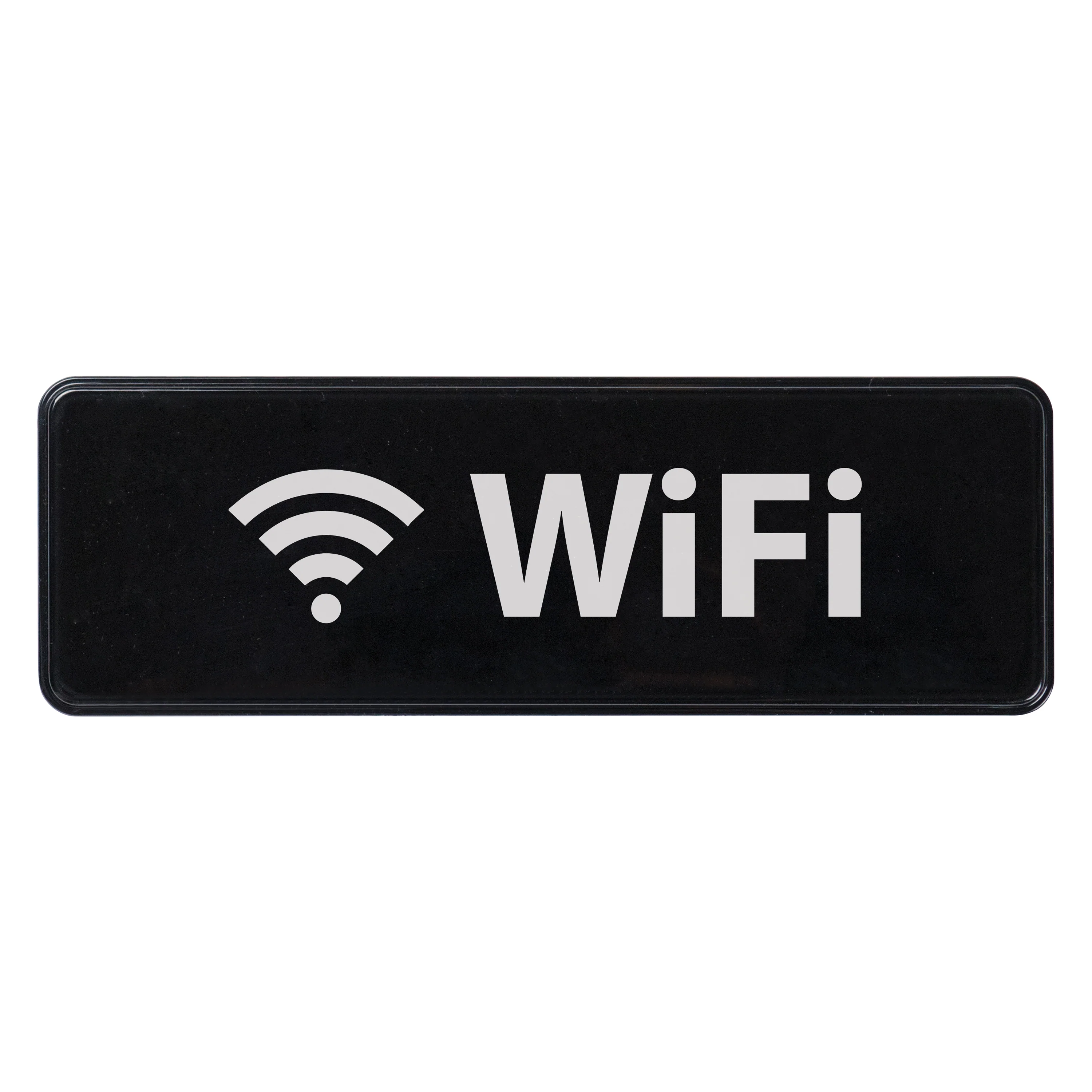Winco SGN-330 9 Inch Information Sign Compliance WIFI Symbol White on Black