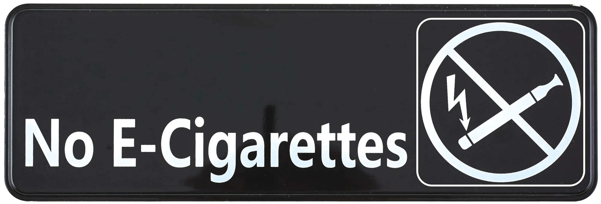 Winco SGN-335 9 Inch Compliance Sign No E-Cigarettes with Symbol Black