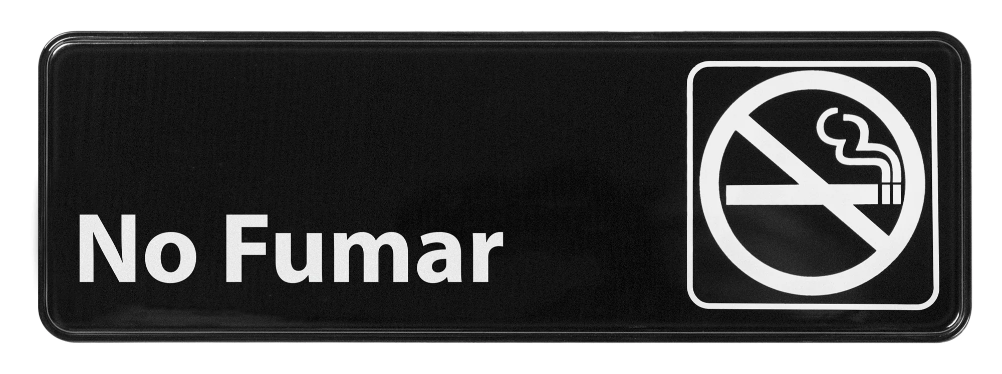 Winco SGN-364 9 Inch Sign Compliance No Smoking White Plastic Adhesive Back - Image 2