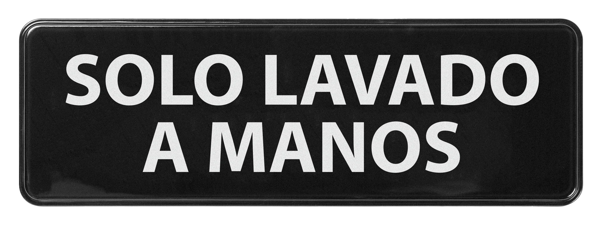 Winco SGN-366 9 Inch "Hand Wash Only" Sign Compliance Plastic Adhesive Black - Image 2