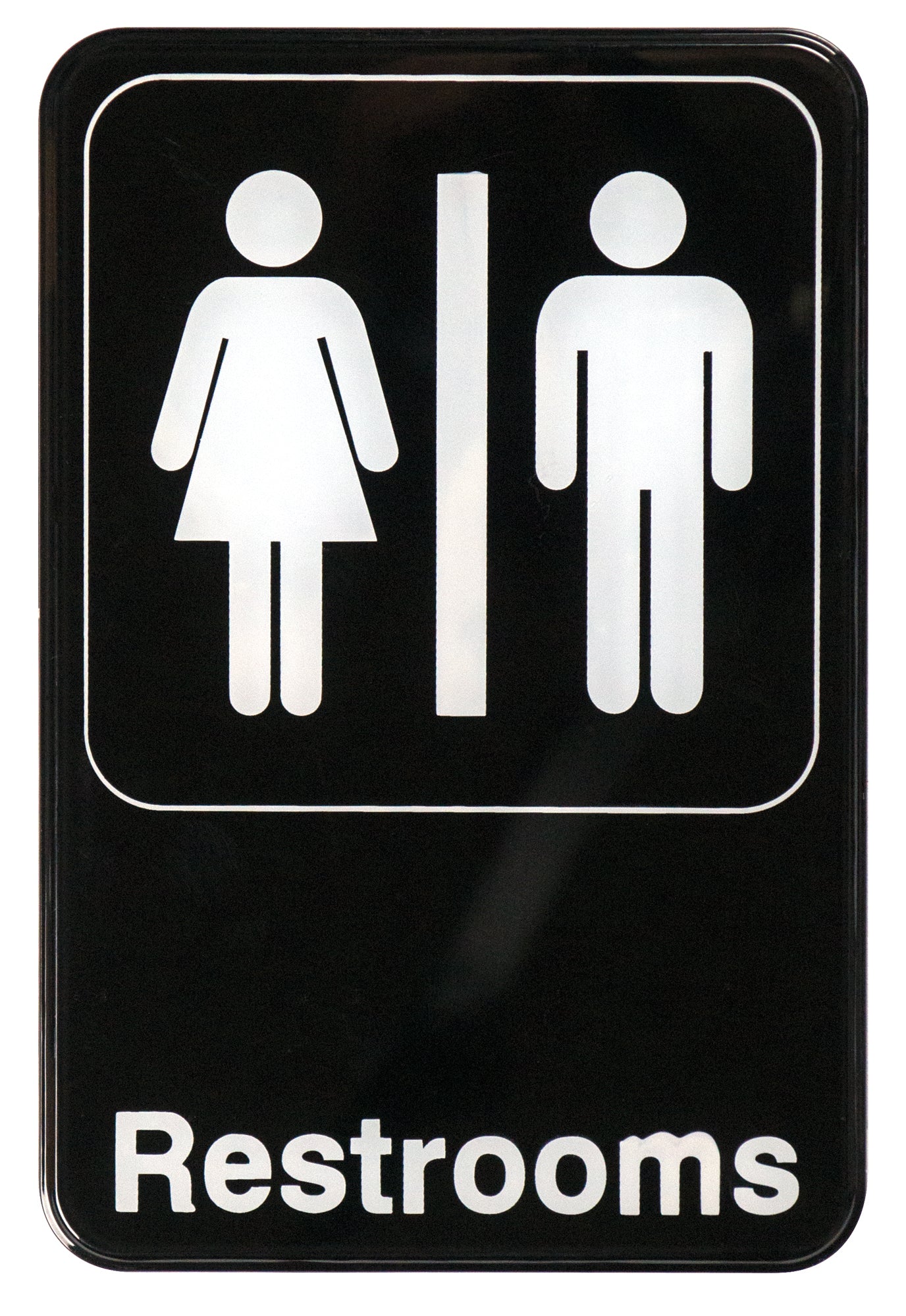 Winco SGN-603 6 Inch Information Sign Restrooms with Symbol - Image 2