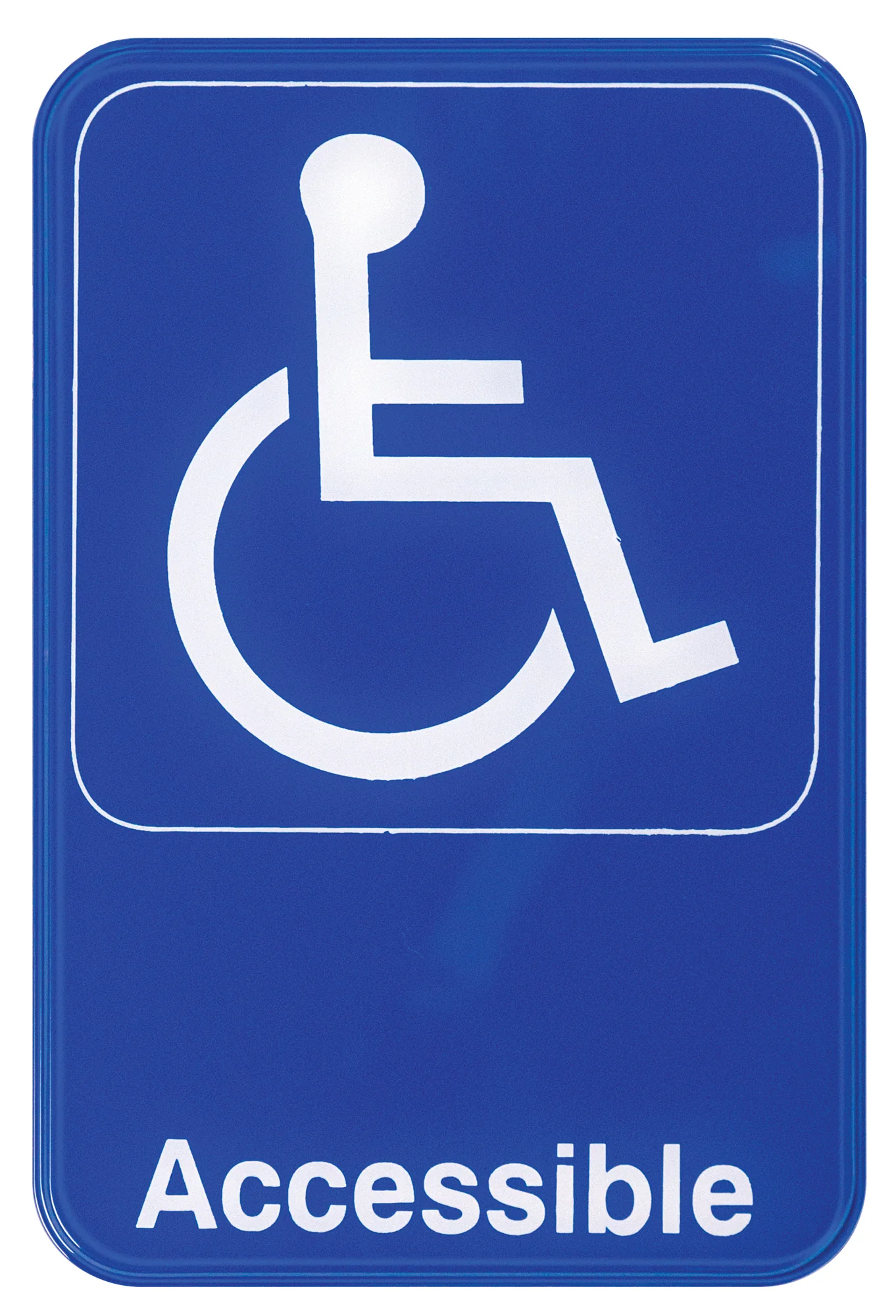 Winco SGN-653B 6 Inch Accessible Compliance Sign White on Blue - Image 2