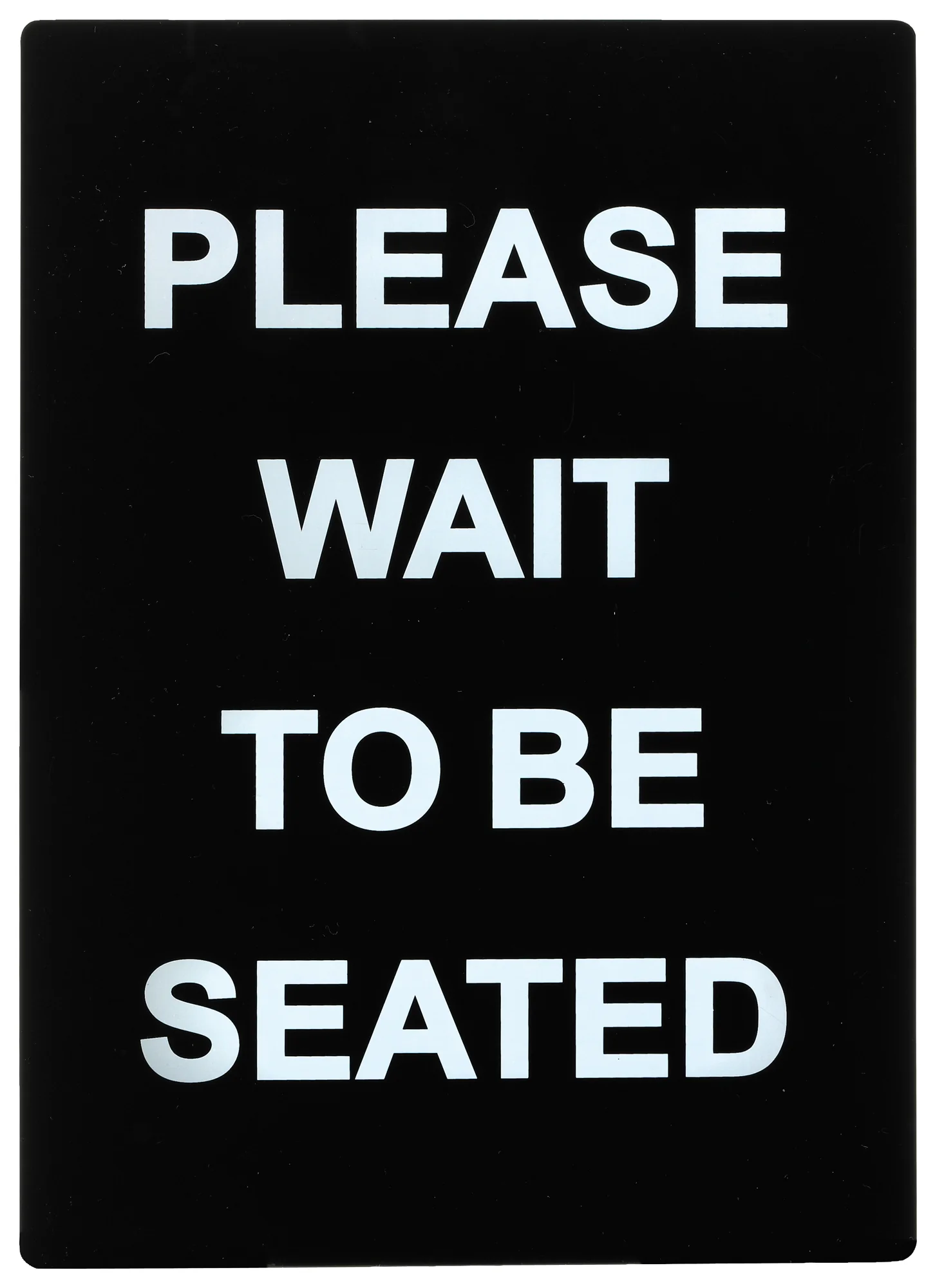 Winco SGN-802 8-1/2 Inch Please Wait To Be Seated Sign Black and White - Image 2