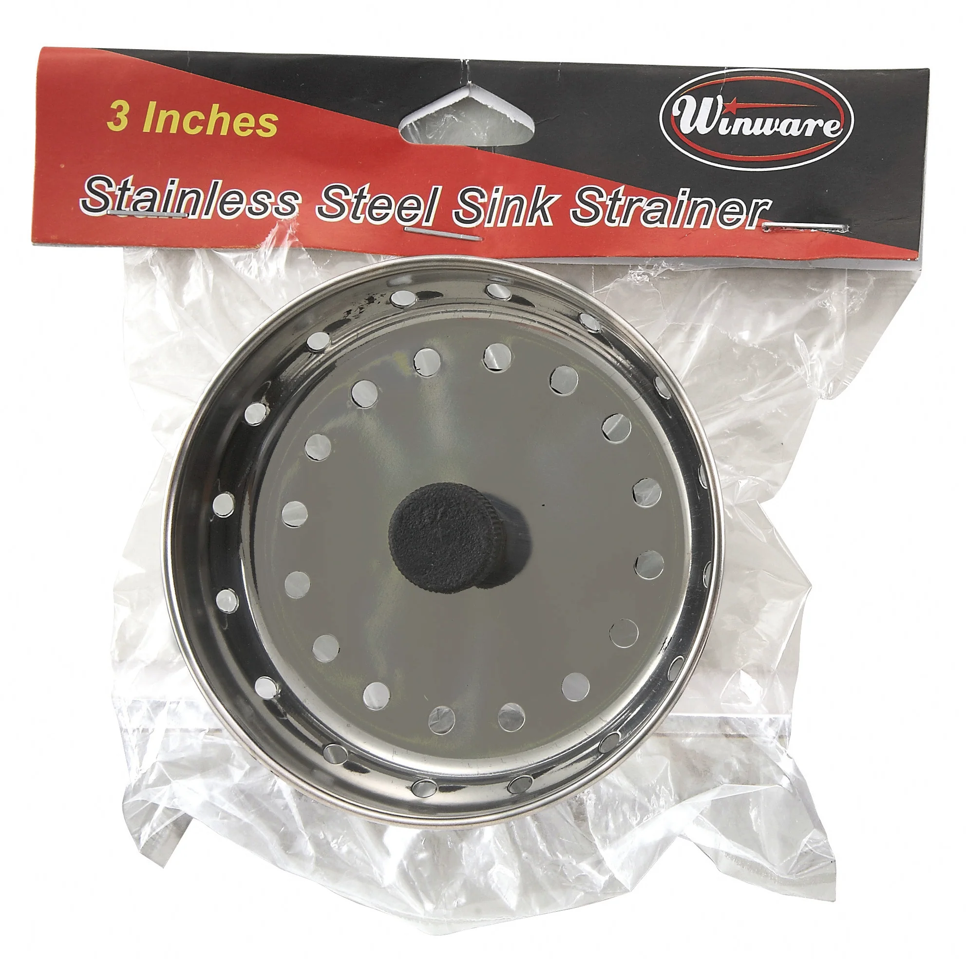Winco SIK-3 3 Inch Stainless Steel Sink Strainer with 2-1/2 Inch Stopper - Image 4