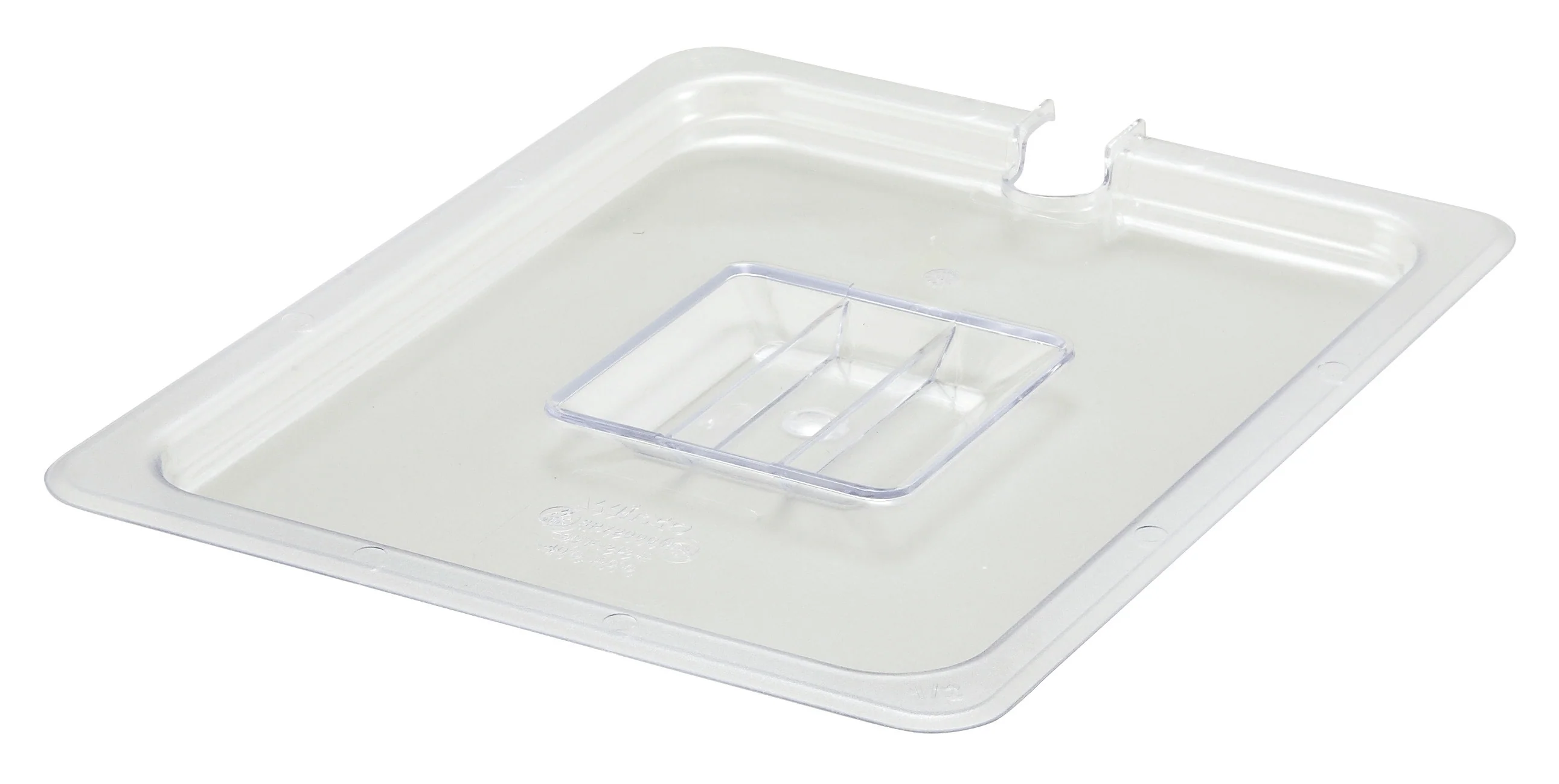 Winco SP7200C 1/2 Size Slotted Polycarbonate Food Pan Cover Clear - Image 2