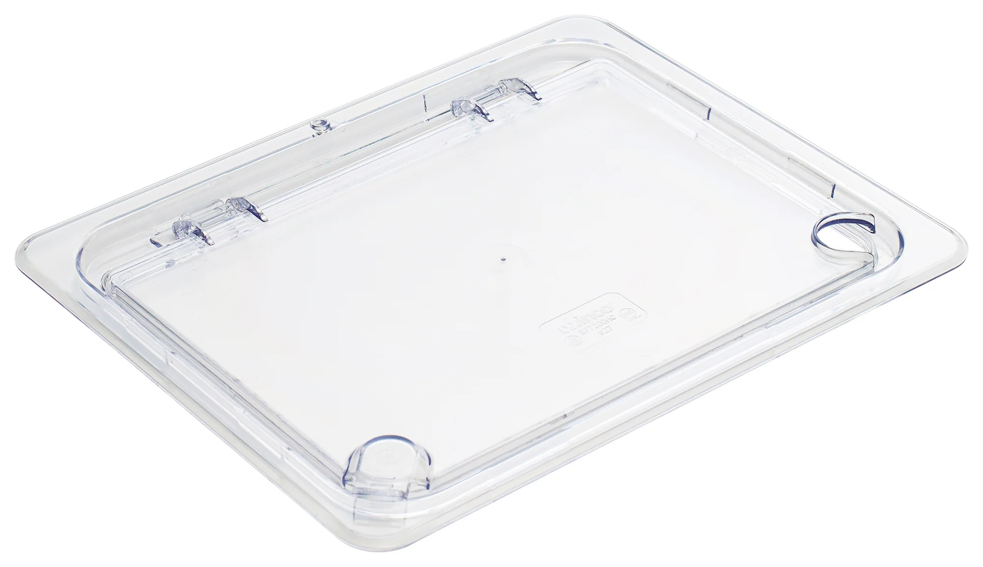 Winco SP7200H 1/2 Size Food Pan Cover Hinged Notched Polycarbonate Clear - Image 3