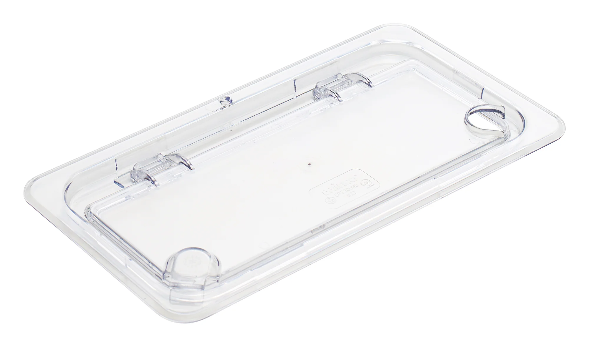 Winco SP7300H 1/3 Size Hinged Food Pan Cover Notched Polycarbonate - Image 3
