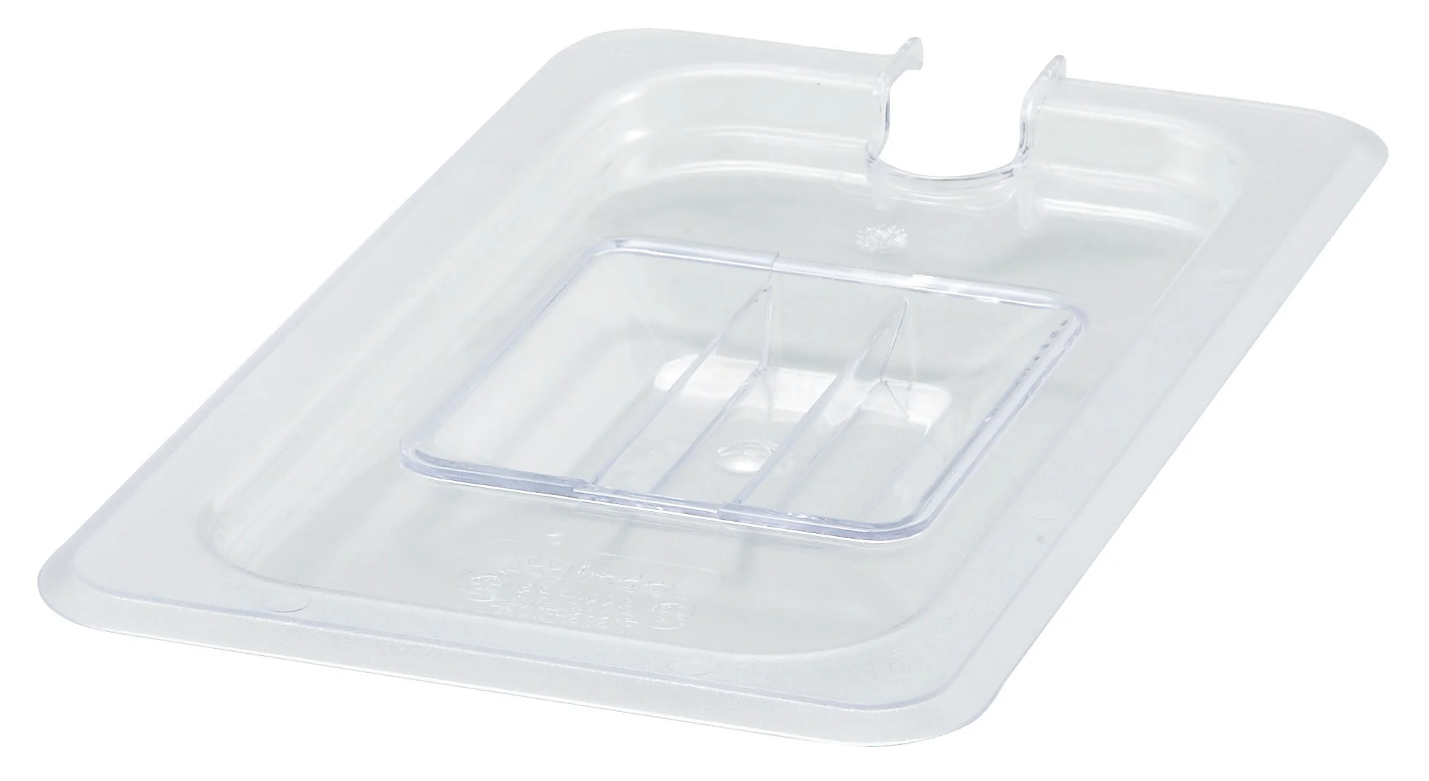 Winco SP7400C 1/4 Size Food Pan Cover Slotted with Handle Polycarbonate Clear - Image 2
