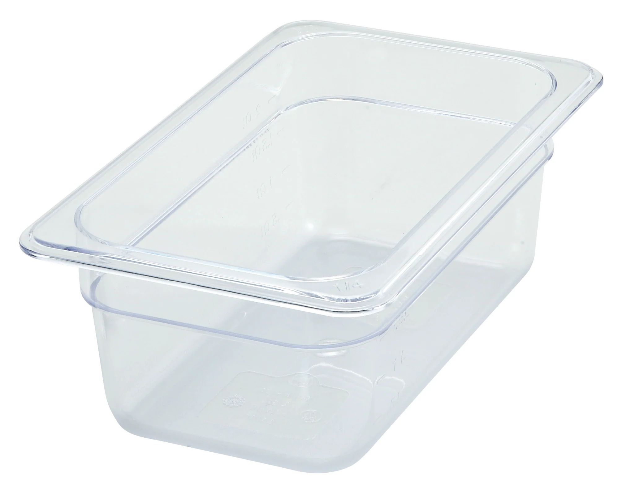 Winco SP7404 1/4 Size Food Pan 10-1/4 Inch x 6-1/4 Inch Plastic with Polycarbonate
