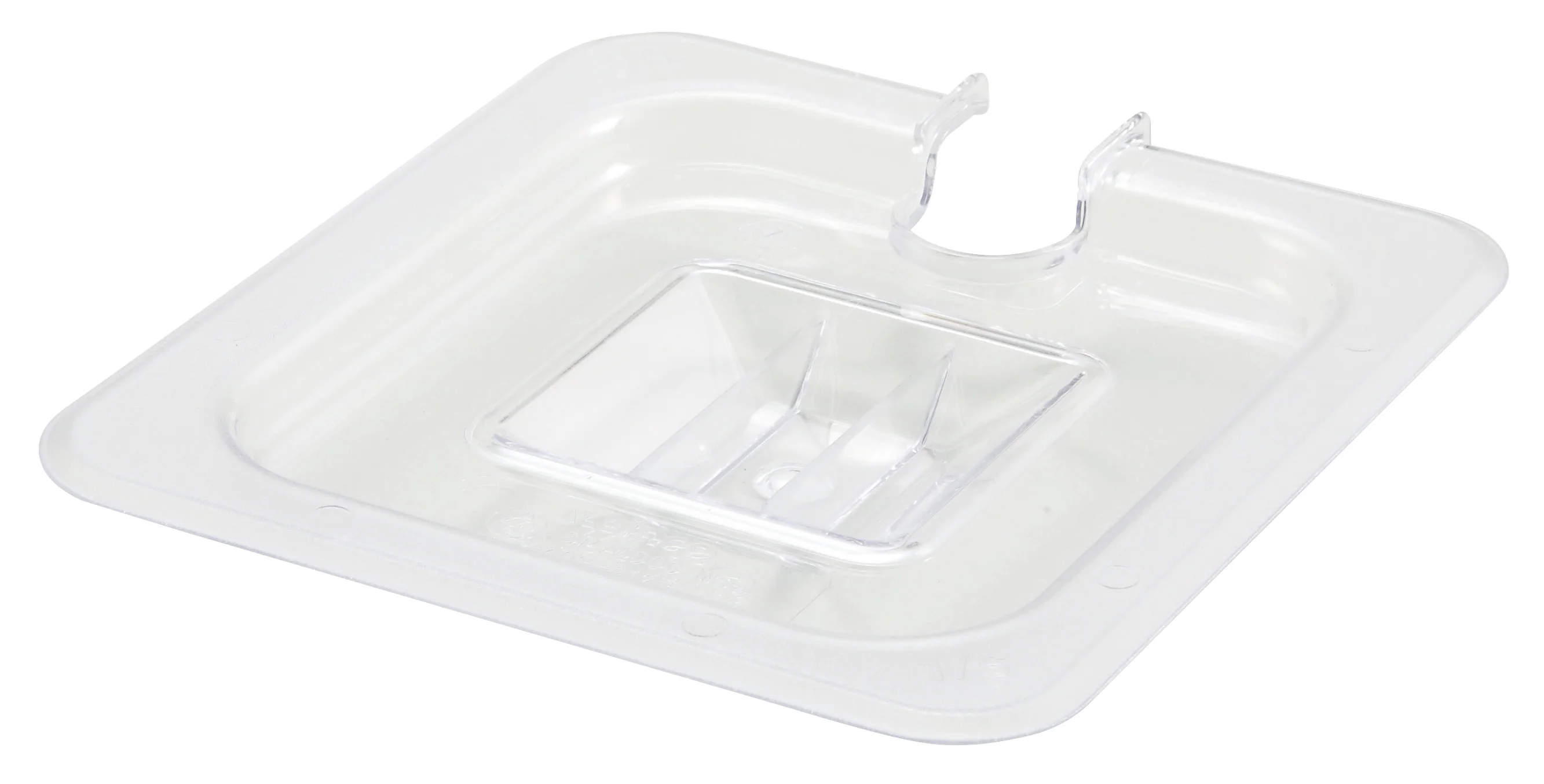 Winco SP7600C 1/6 Size Slotted Food Pan Cover with Handle Polycarbonate Clear - Image 3
