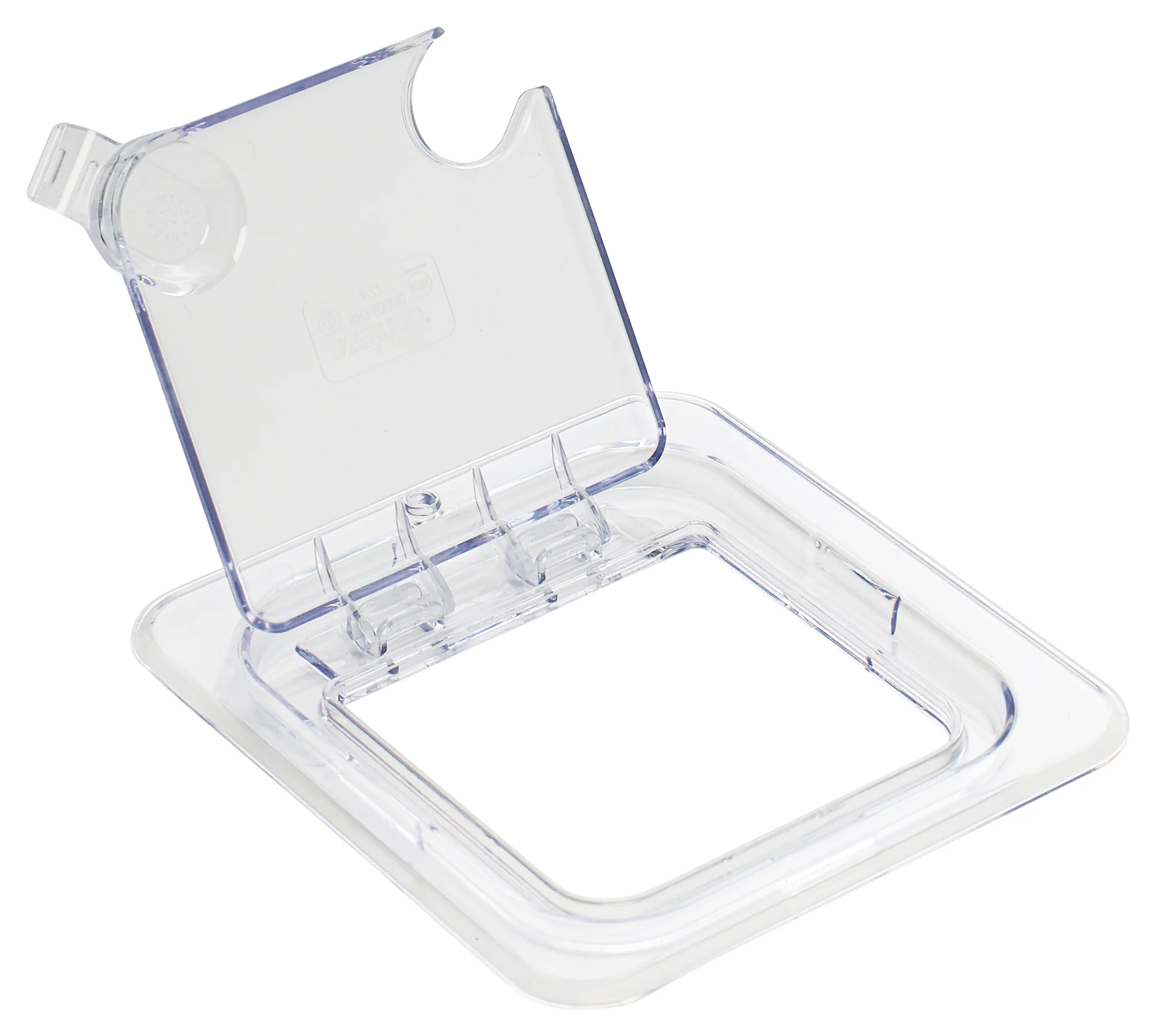 Winco SP7600H 1/6 Size Hinged Food Pan Cover Polycarbonate Clear - Image 2