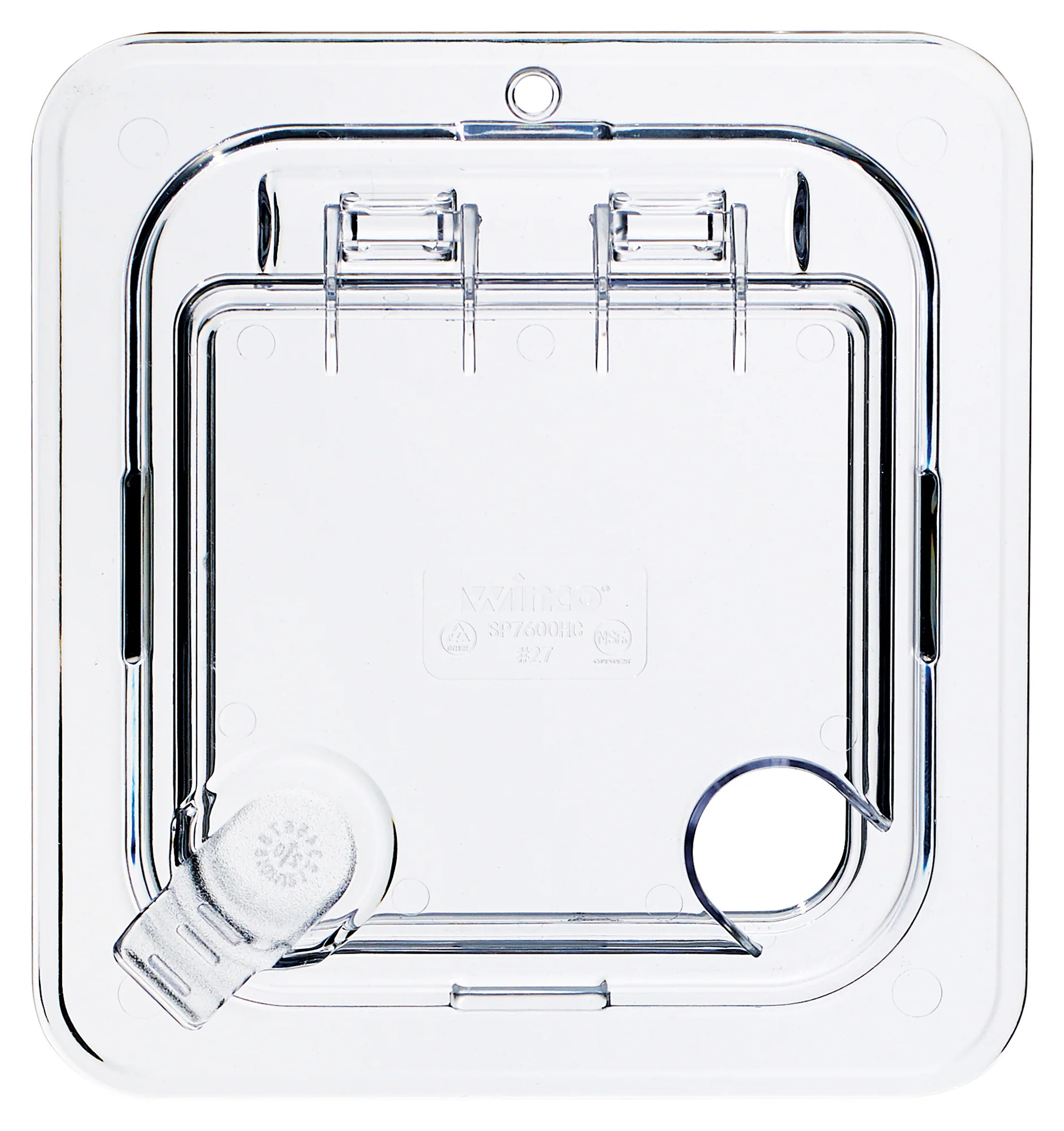 Winco SP7600H 1/6 Size Hinged Food Pan Cover Polycarbonate Clear - Image 4
