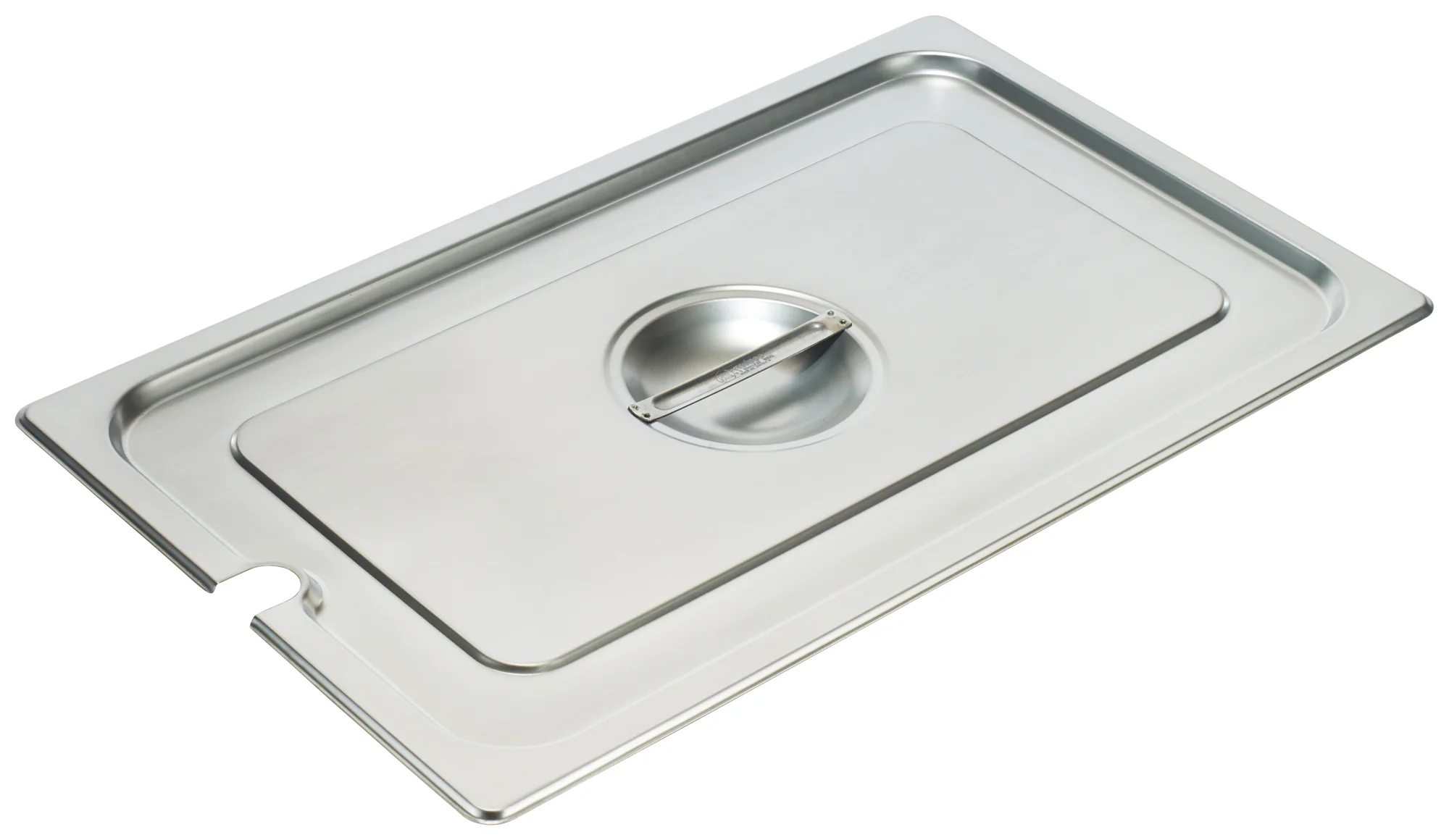 Winco SPCF 1/1 Size Slotted Stainless Steel Steam Table Pan Cover with Handle