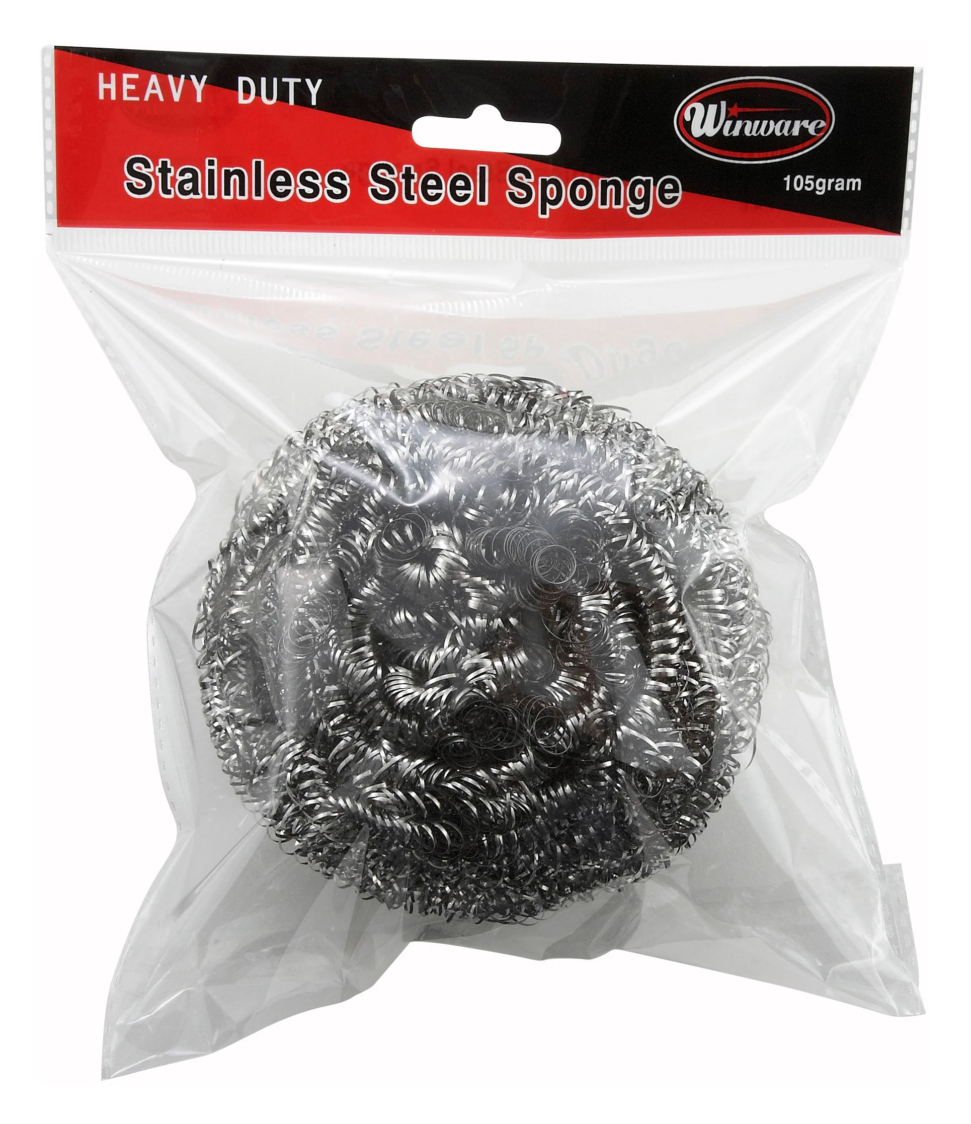 Winco SPG-105 105g Scouring Sponge Large Stainless Steel Heavy Duty