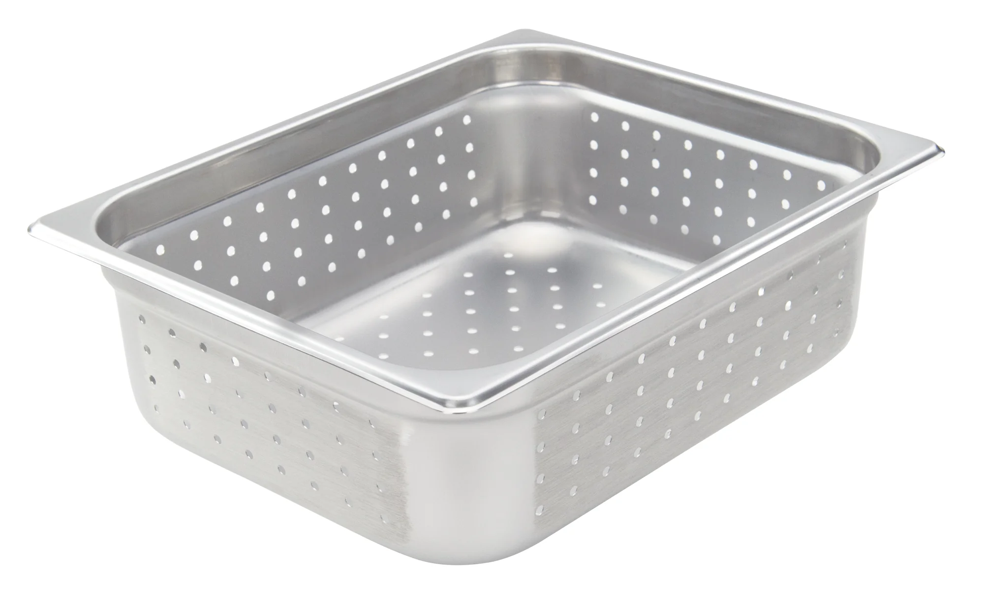 Winco Perforated Steam Table Pan - 1/2 Size, 4" Deep Stainless Steel
