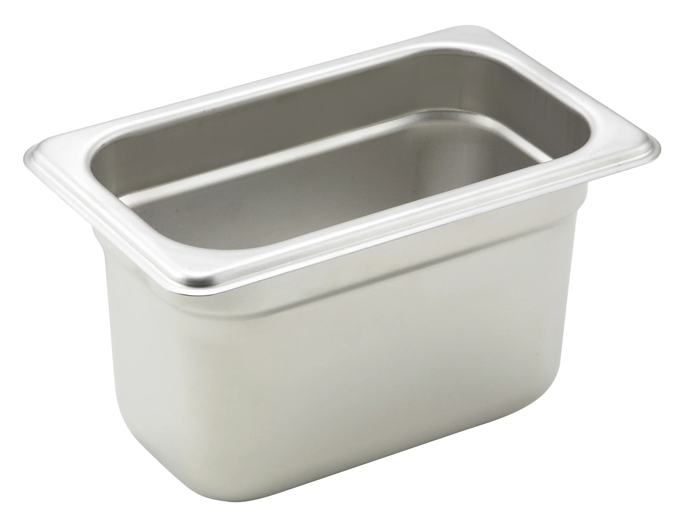 Winco SPJH-904 6-3/4 Inch Steam Table Pan 22 Gauge Stainless Steel with Anti-jamming