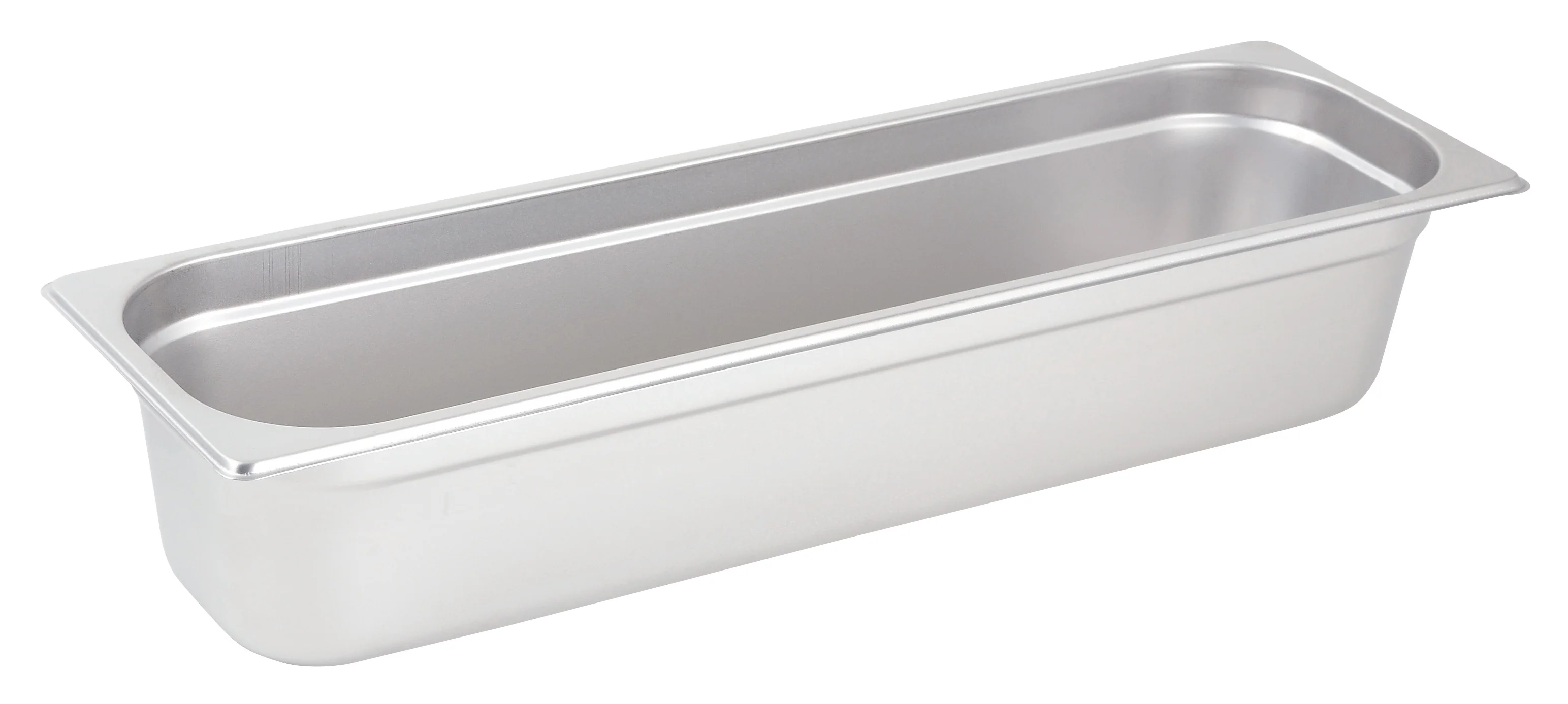 Winco SPJL-4HL 1/2 Size Long Steam Table Pan 25 Gauge Stainless Steel with Anti-Jamming - Image 2