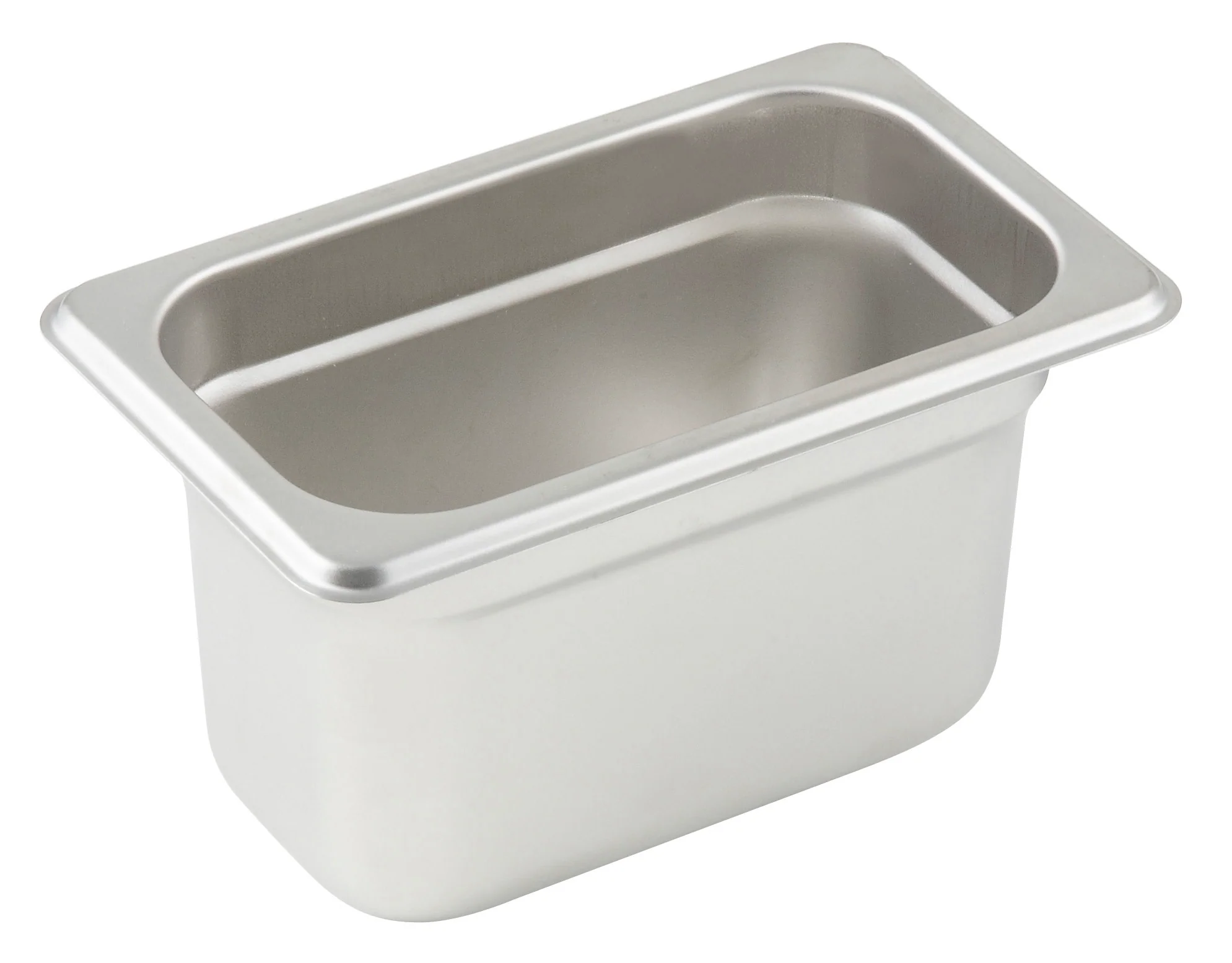 Winco SPJM-904 6-3/4 Inch Steam Table Pan 1/9 Size 24 Gauge Stainless Steel with Anti-Jamming