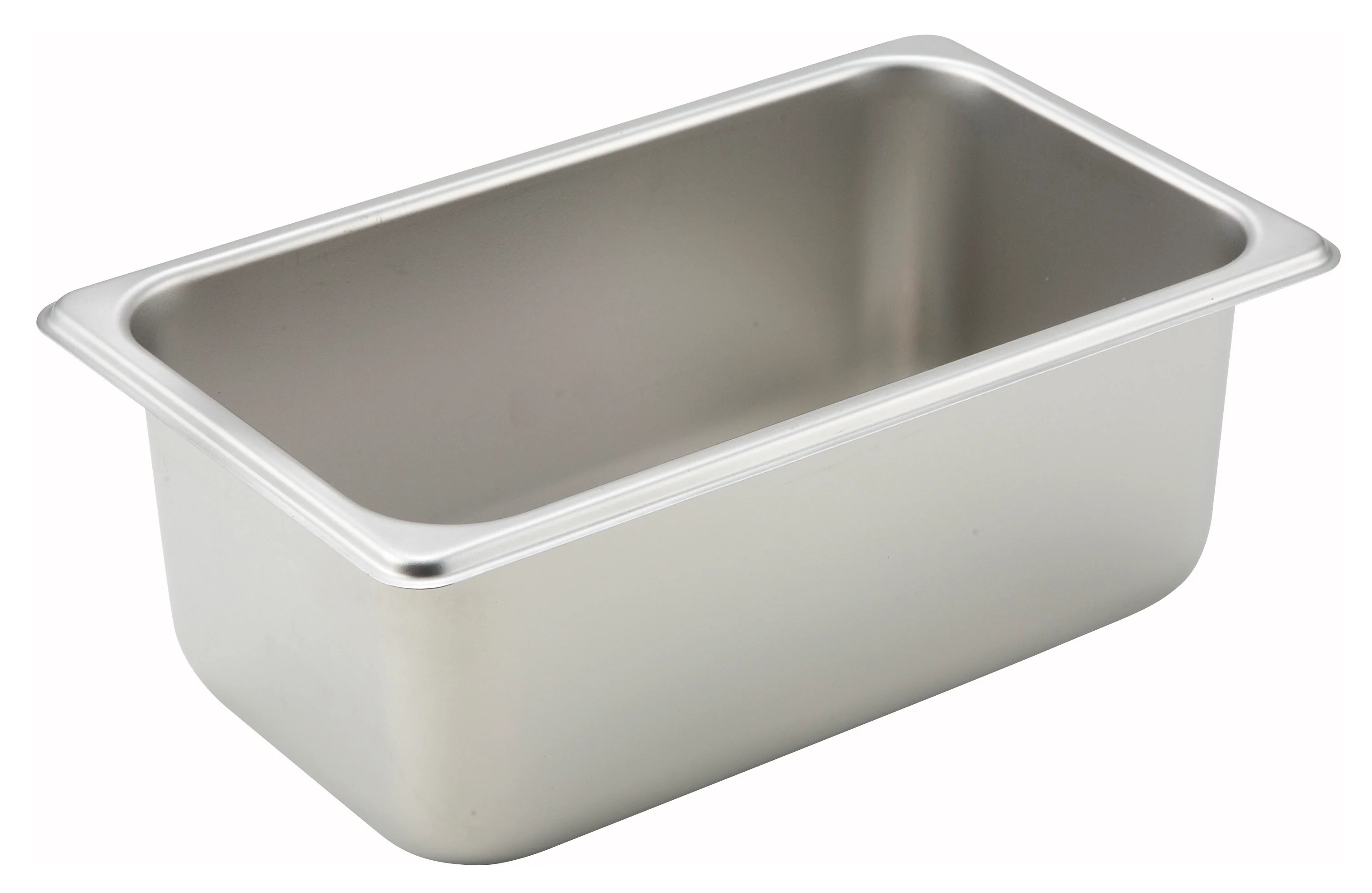 Winco SPQ4 10 Inch Steam Table Pan 1/4 Size 25 Gauge with Straight Sides Stainless Steel