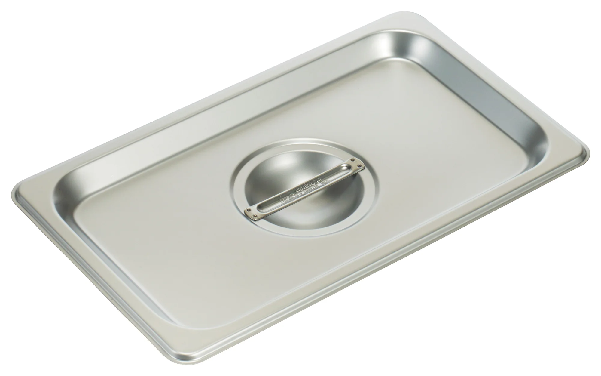 Winco SPSCQ 1/4 Size Solid Steam Table Pan Cover with Handle Stainless Steel