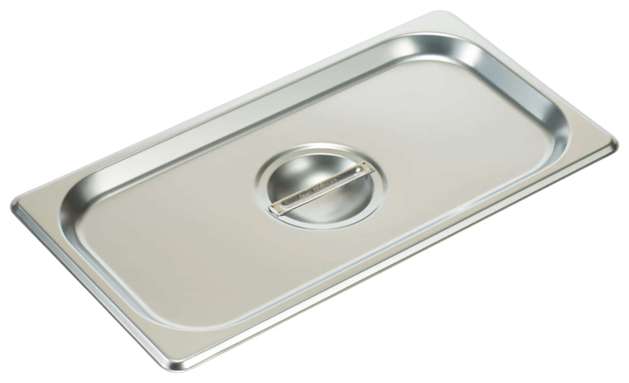 Winco SPSCT 1/3 Size Solid Steam Table Pan Cover with Handle Stainless Steel - Image 2