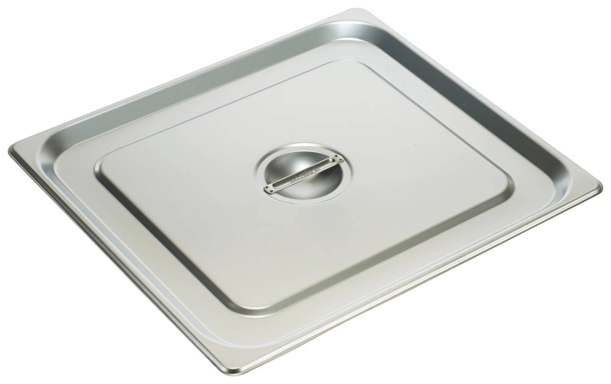 Winco SPSCTT 2/3 Size Solid Stainless Steel Steam Table Pan Cover with Handle - Image 2
