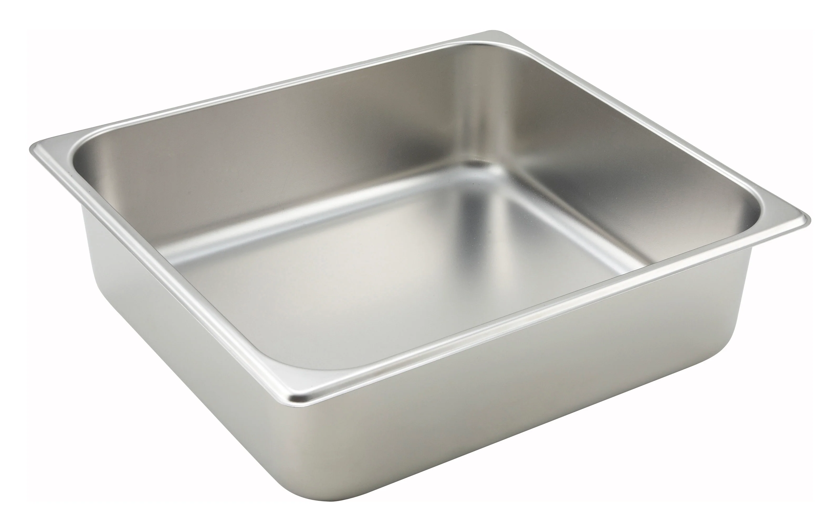Winco SPTT4 14 Inch 2/3 Size Steam Table Pan with Straight Sides Stainless Steel - Image 2