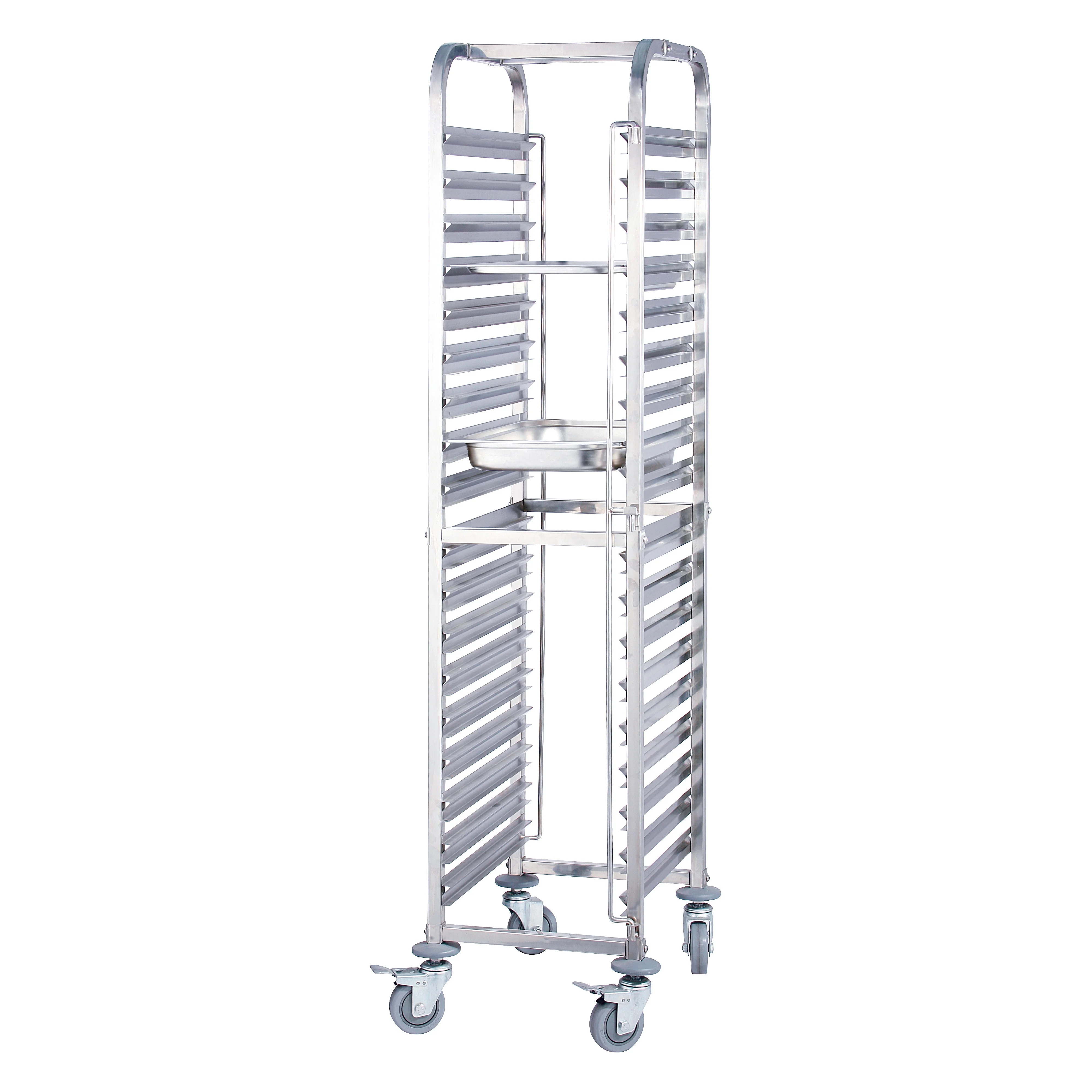 Mobile Steam Pan Rack 36-Tier - Winco SRK-36 21-5/8 Inch Stainless with Brakes - Image 3