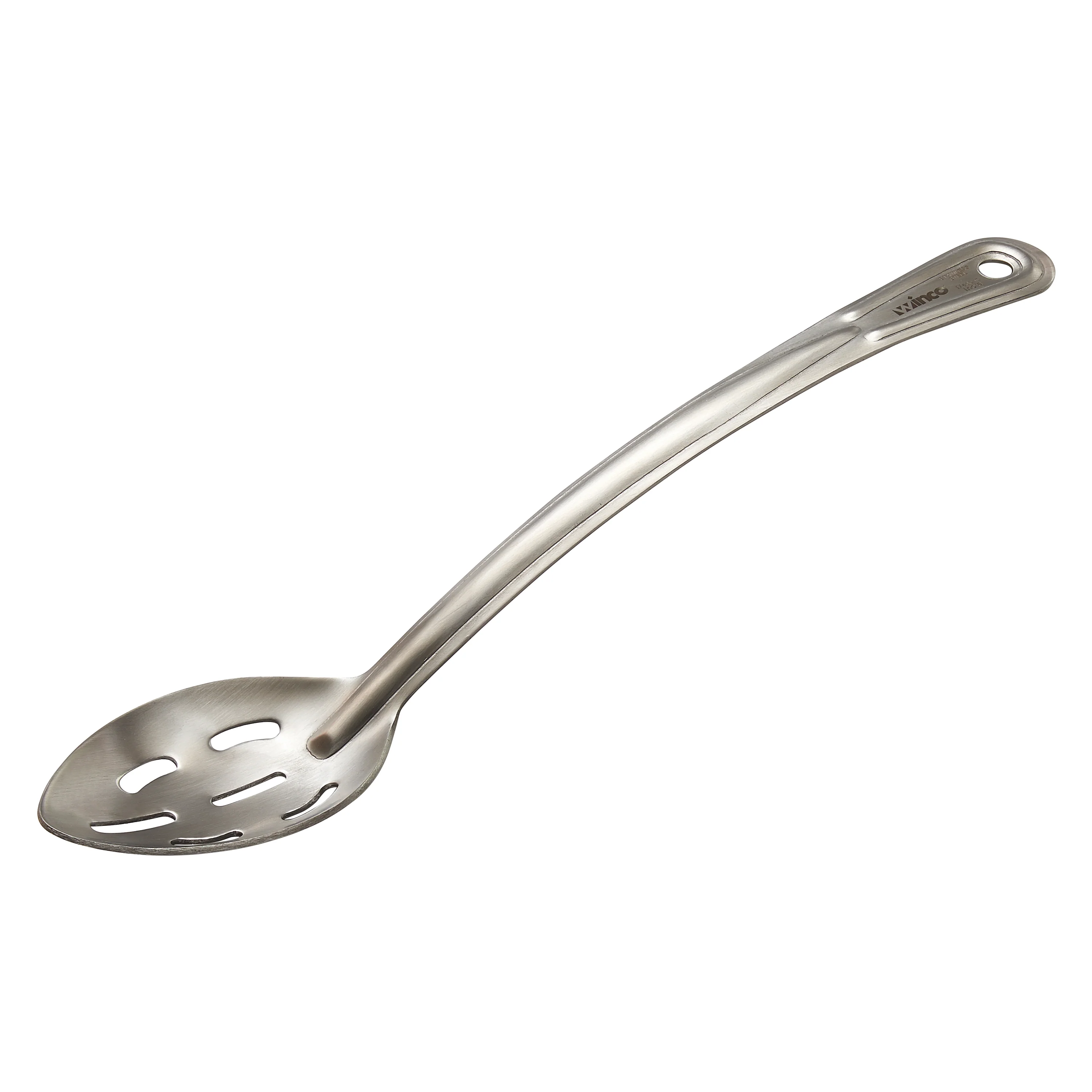 Winco SSCH-13L 13 Inch Basting Spoon Slotted Curved Handle Heavy Duty Stainless Steel - Image 2