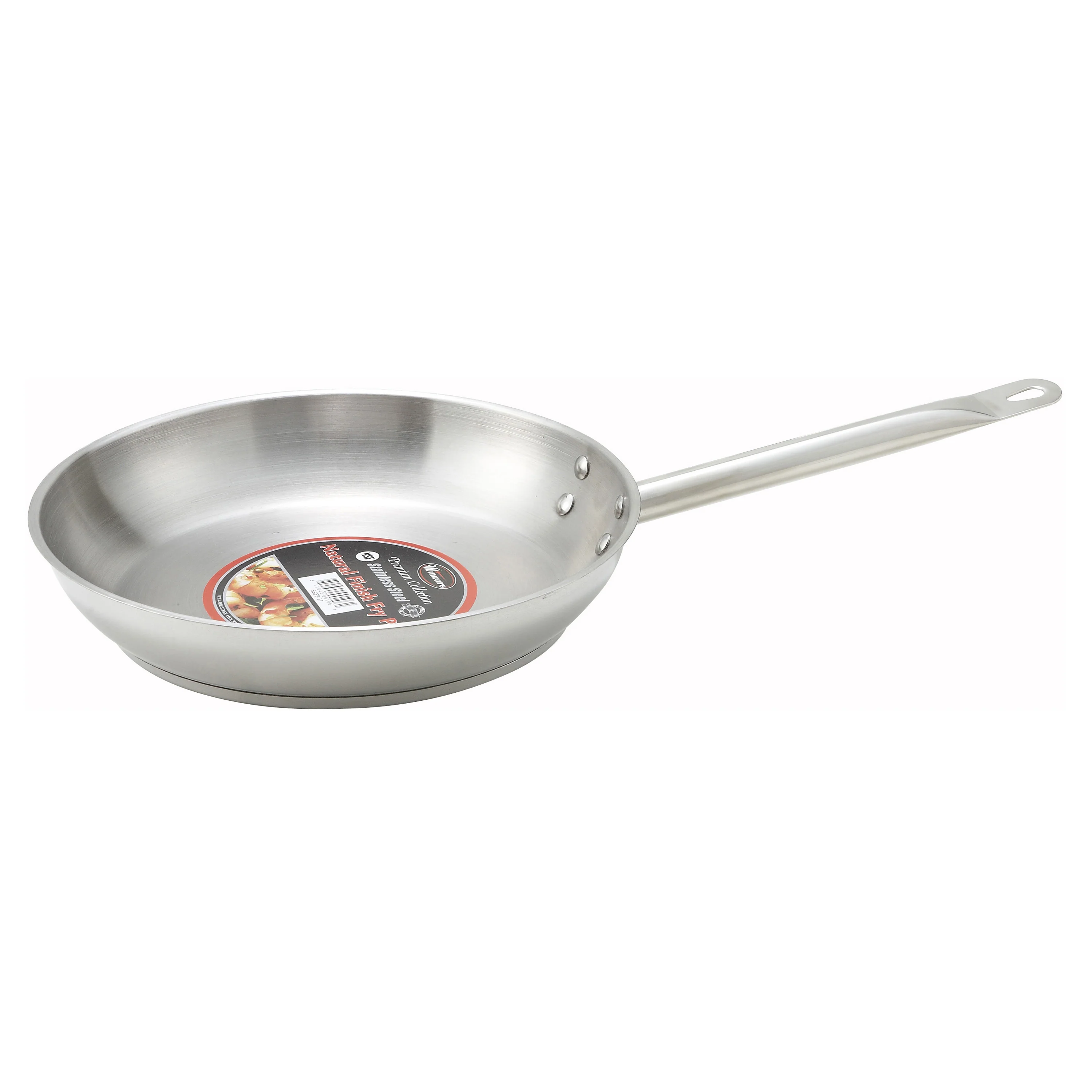 Winco SSFP-11 11 Inch Fry Pan Induction Ready Riveted Handle Heavy Duty Aluminum Core - Image 4