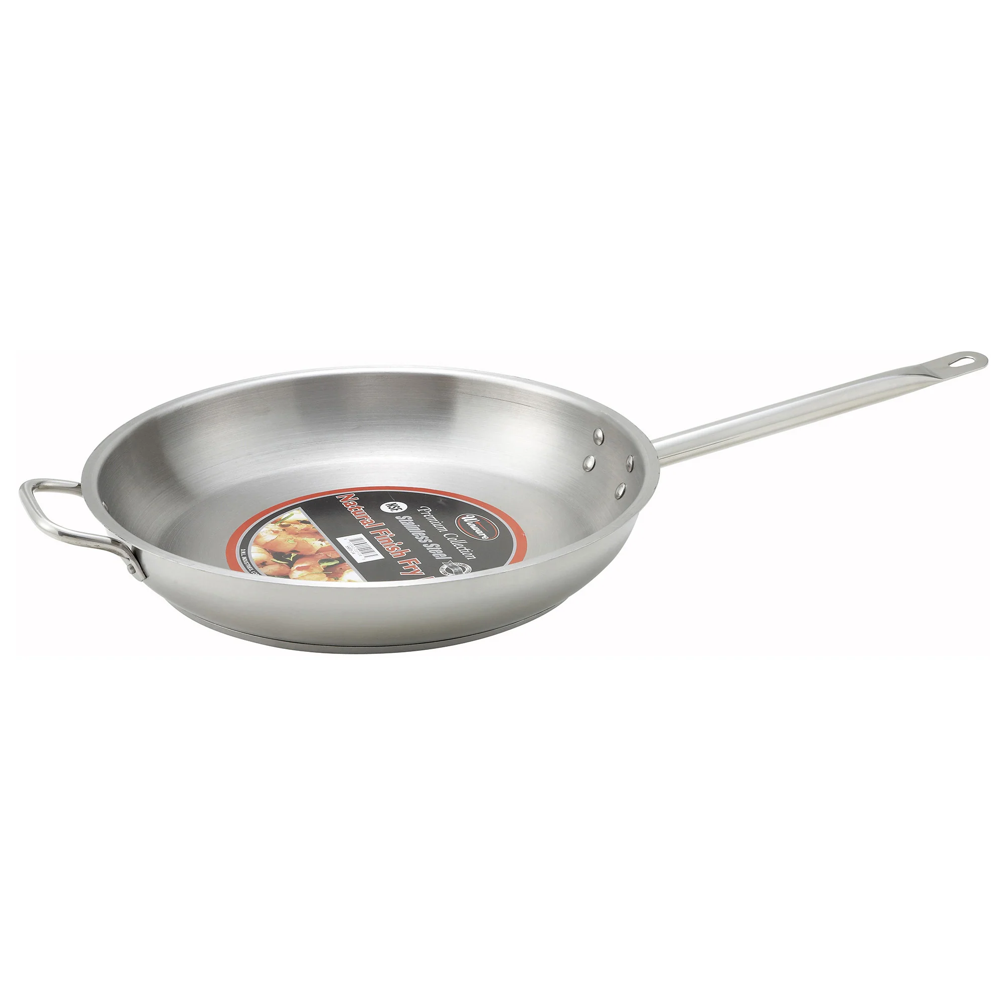 Stainless Fry Pan 12 Inch - Winco SSFP-12 Premium Riveted Handle - Image 3