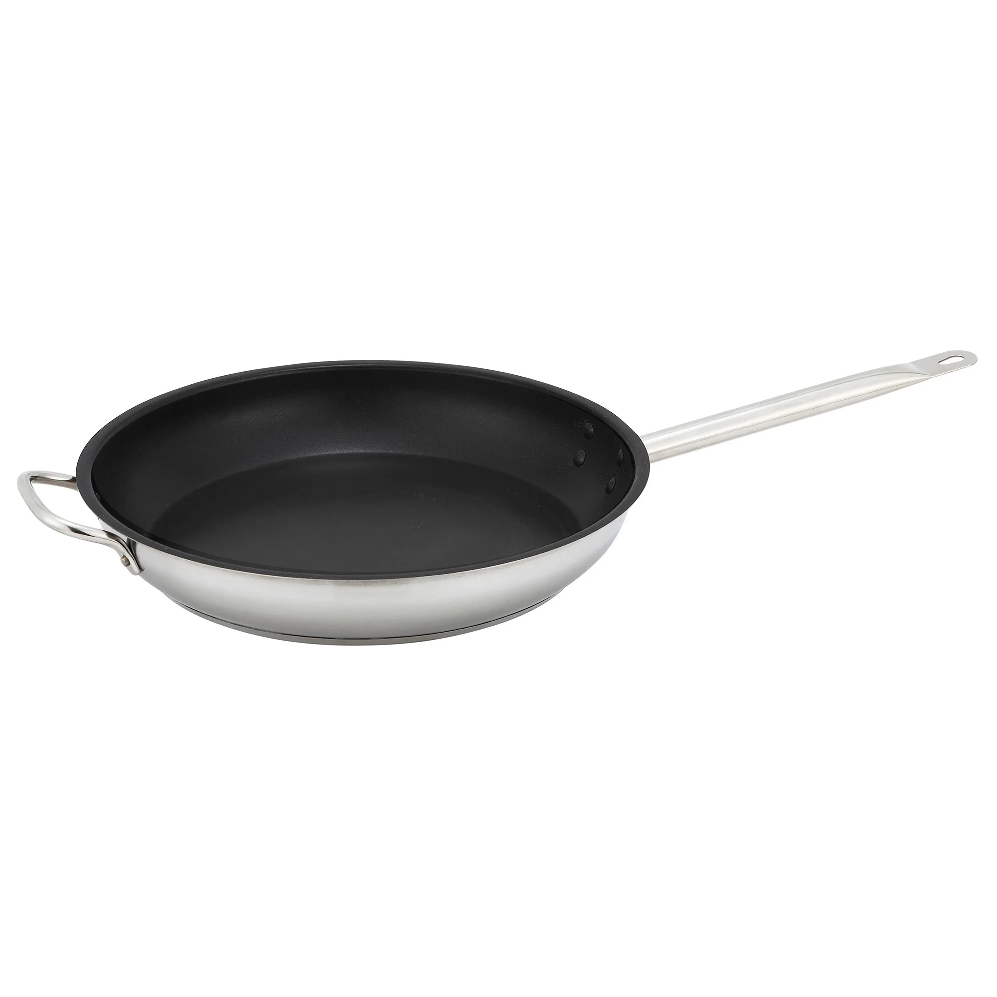 Winco SSFP-12NS 12-1/2 Inch Fry Pan Non-stick Tri-ply Stainless Steel - Image 2