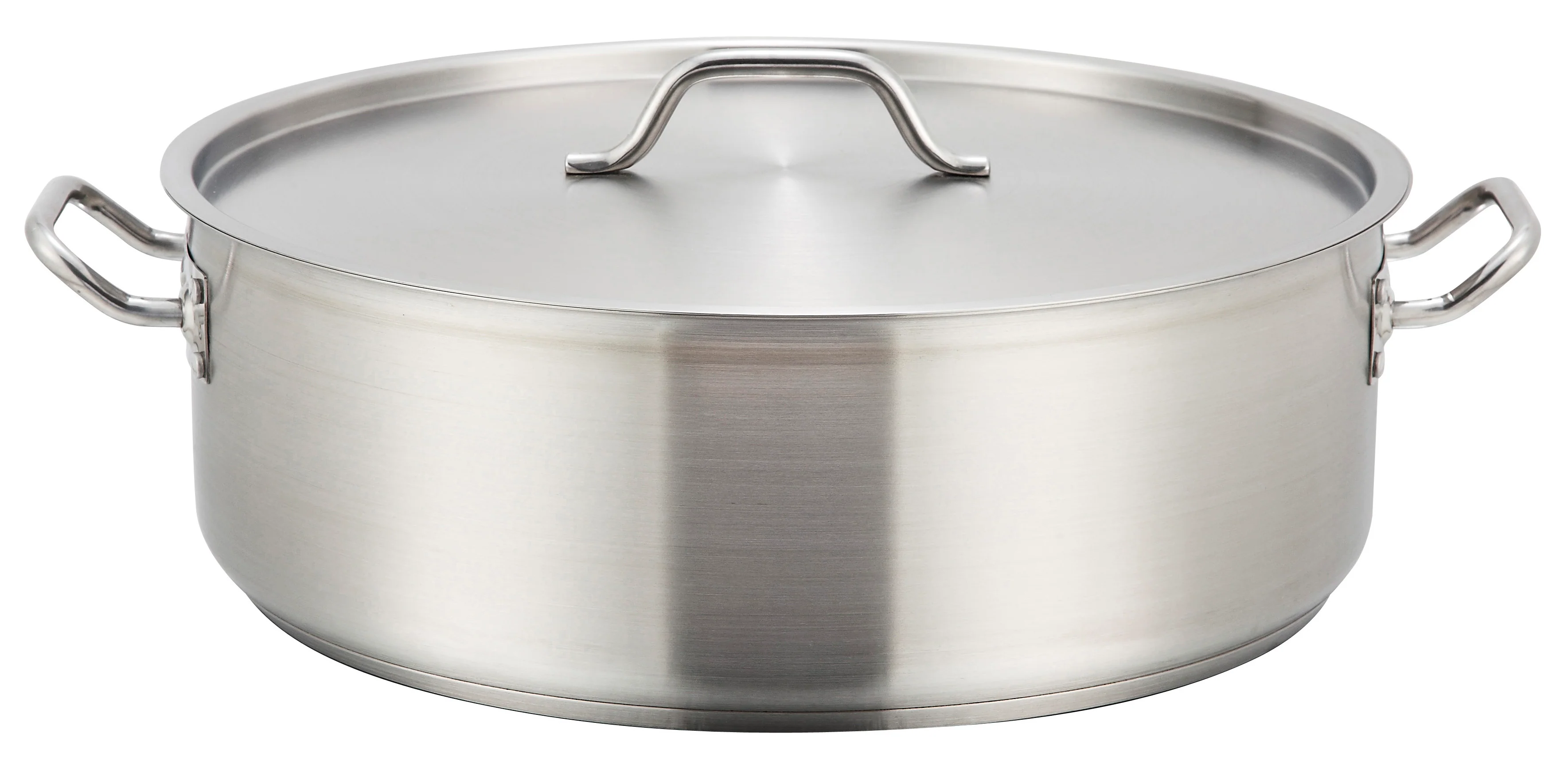 Commercial Brazier Pan 20 Qt - Winco SSLB-20 Tri-Ply Stainless with Cover