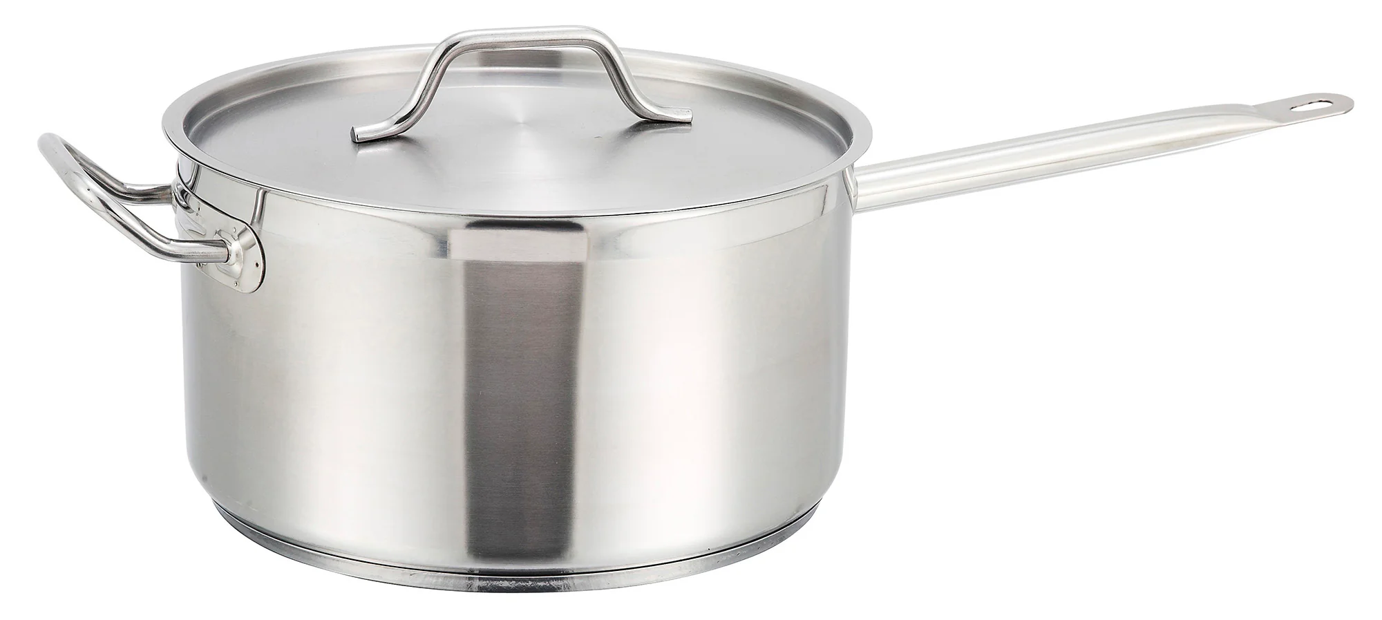 Winco SSSP-7 7-1/2 Quart Sauce Pan Welded Handle with Cover Stainless Steel - Image 3