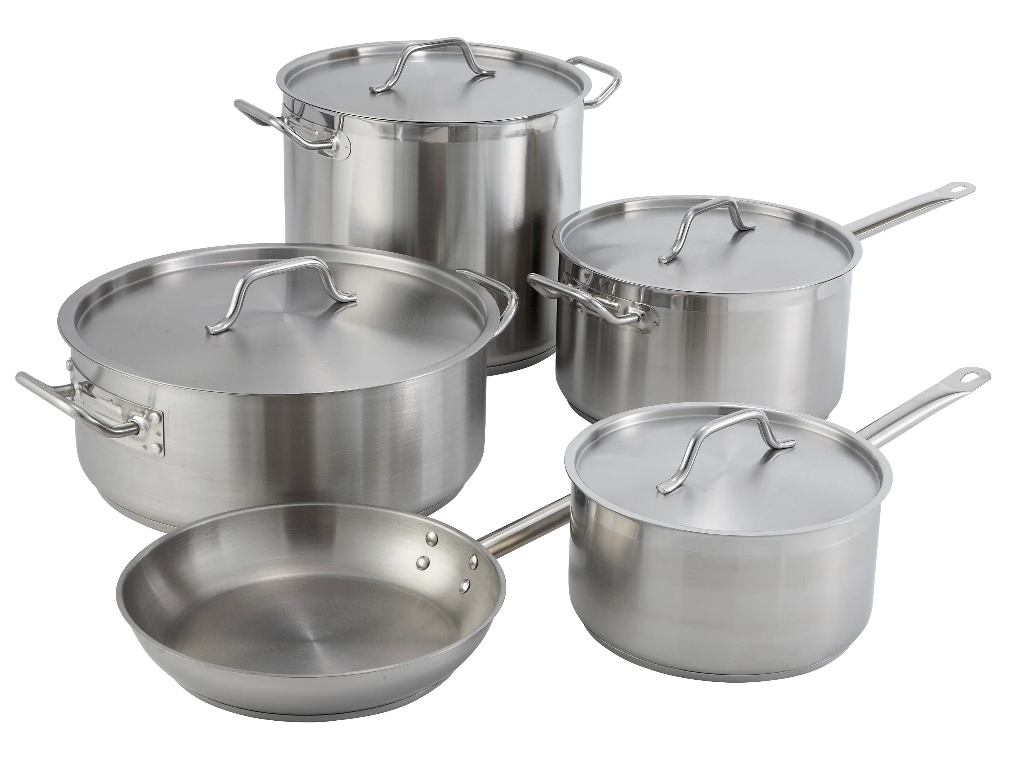 Winco SST-60 60 Quart Induction Stock Pot with Cover and Welded Handles - Image 2