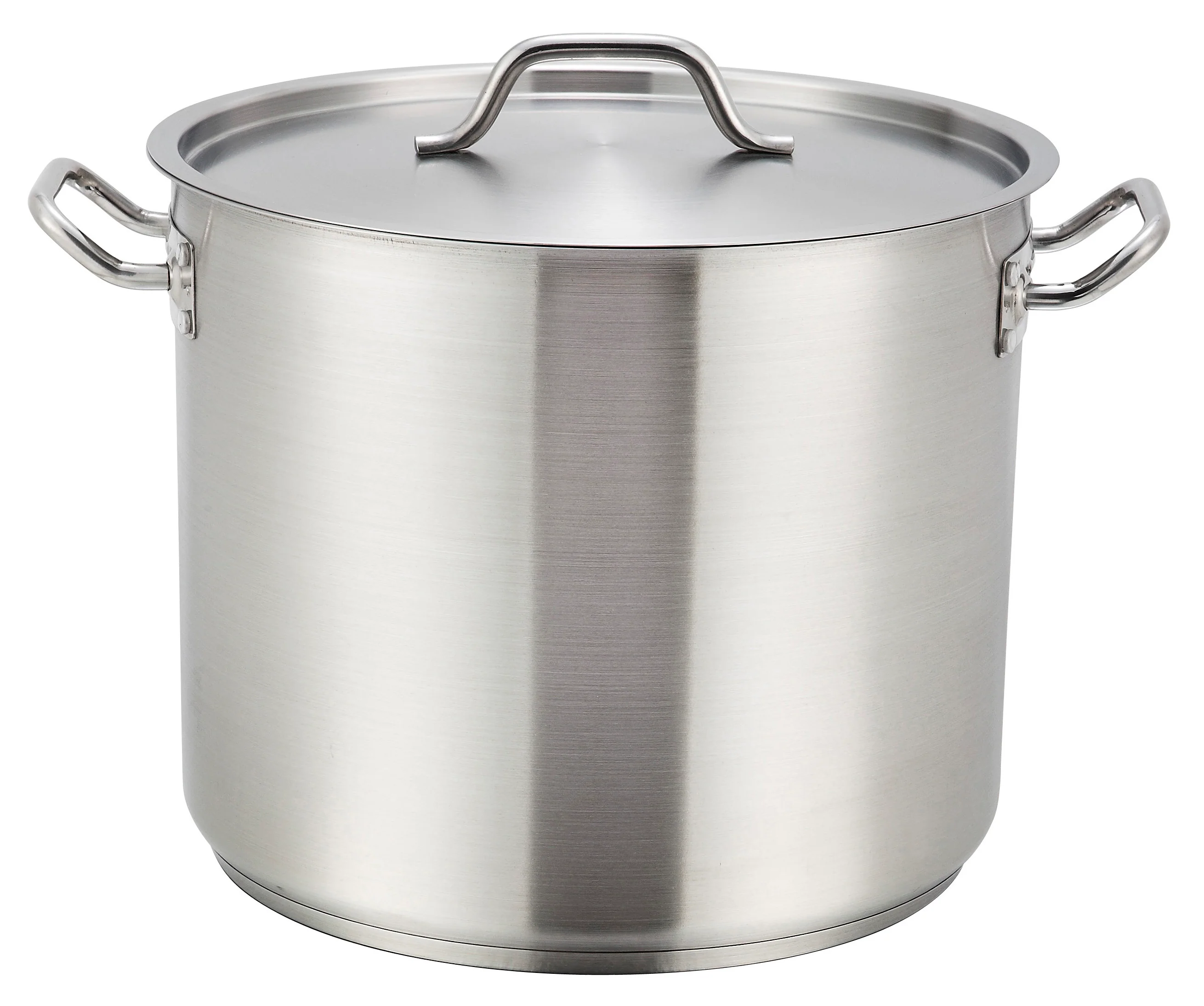 Winco SST-80 80 Quart Induction Stock Pot Round with Cover Stainless Steel Aluminum Core - Image 3