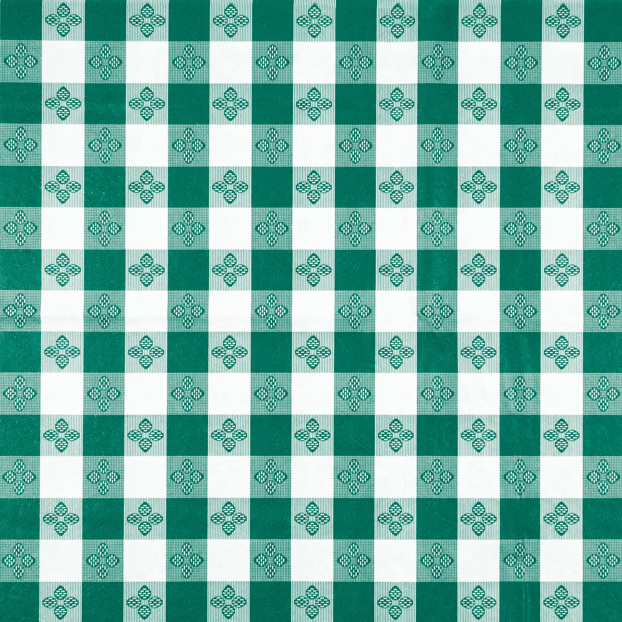 Winco TBCO-70G 52 Inch Rectangular Table Cloth Green Checkerboard Vinyl - Image 2