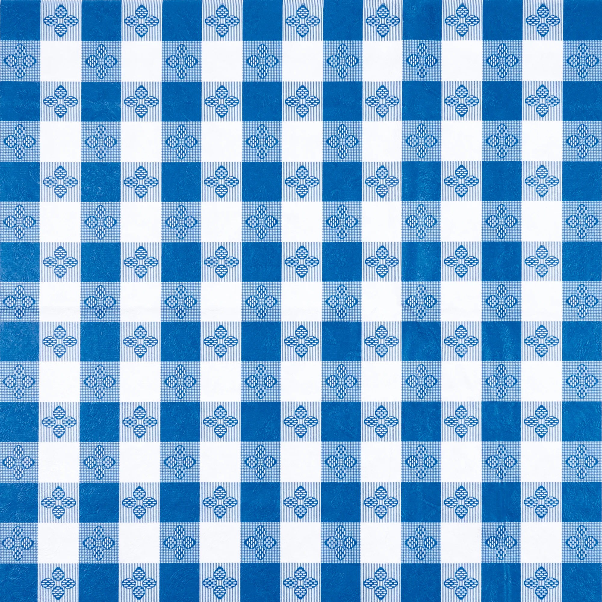 Winco TBCO-90B 52 Inch Blue Checkerboard Rectangular Table Cloth PVC - Image 2