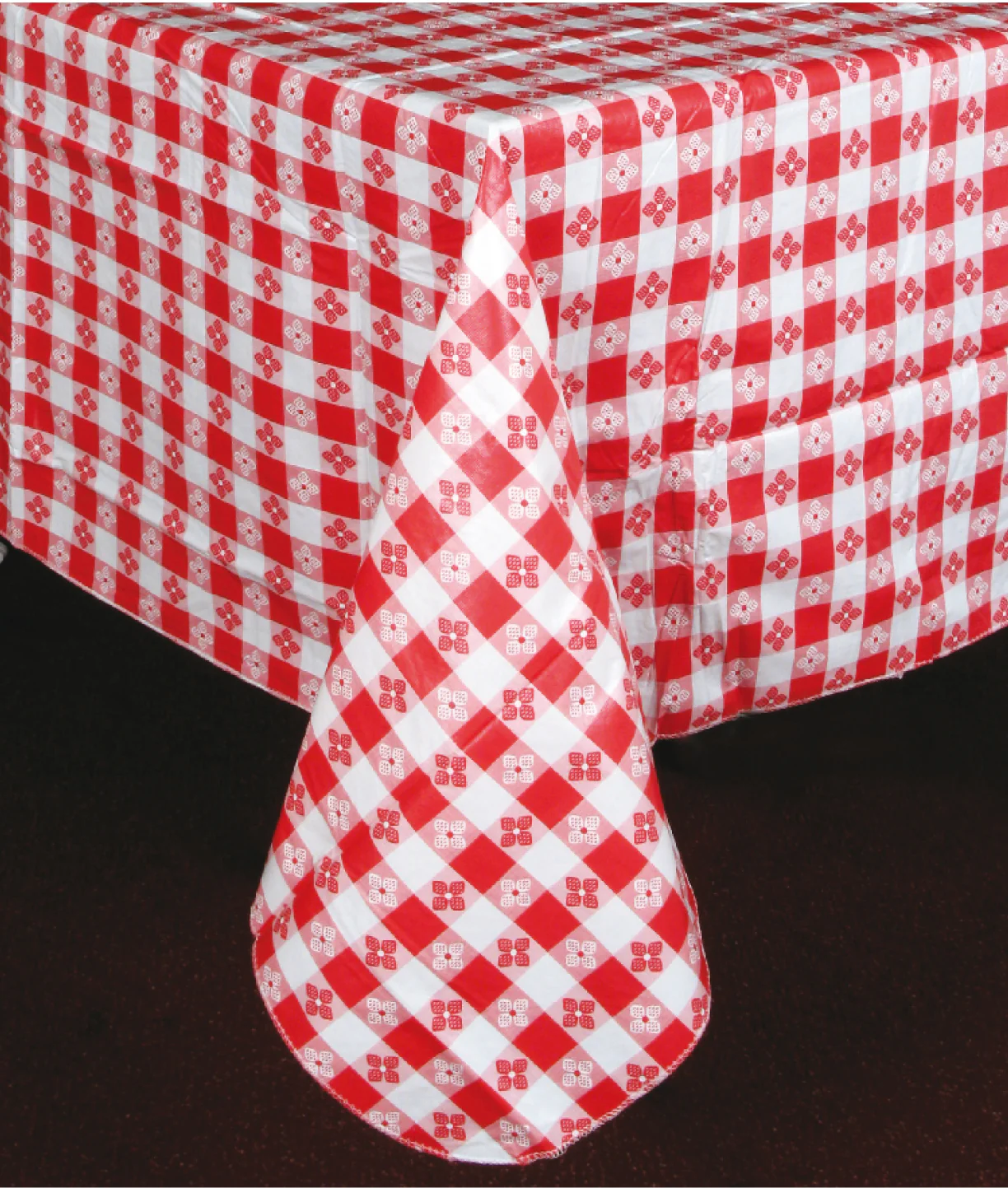 Winco TBCO-90R 90 Inch Vinyl Table Cloth Red Checkerboard - Image 2