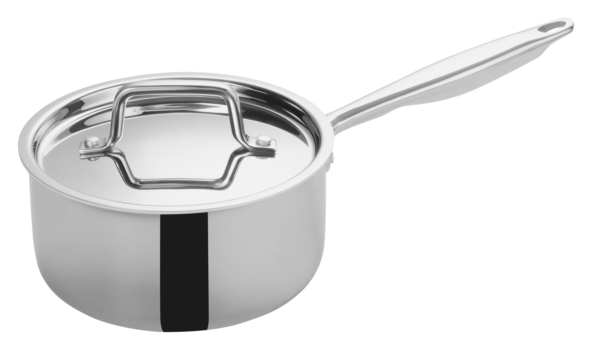 Winco TGAP-3 2-1/2 Qt Sauce Pan with Cover Induction Ready Triply Stainless Steel - Image 2