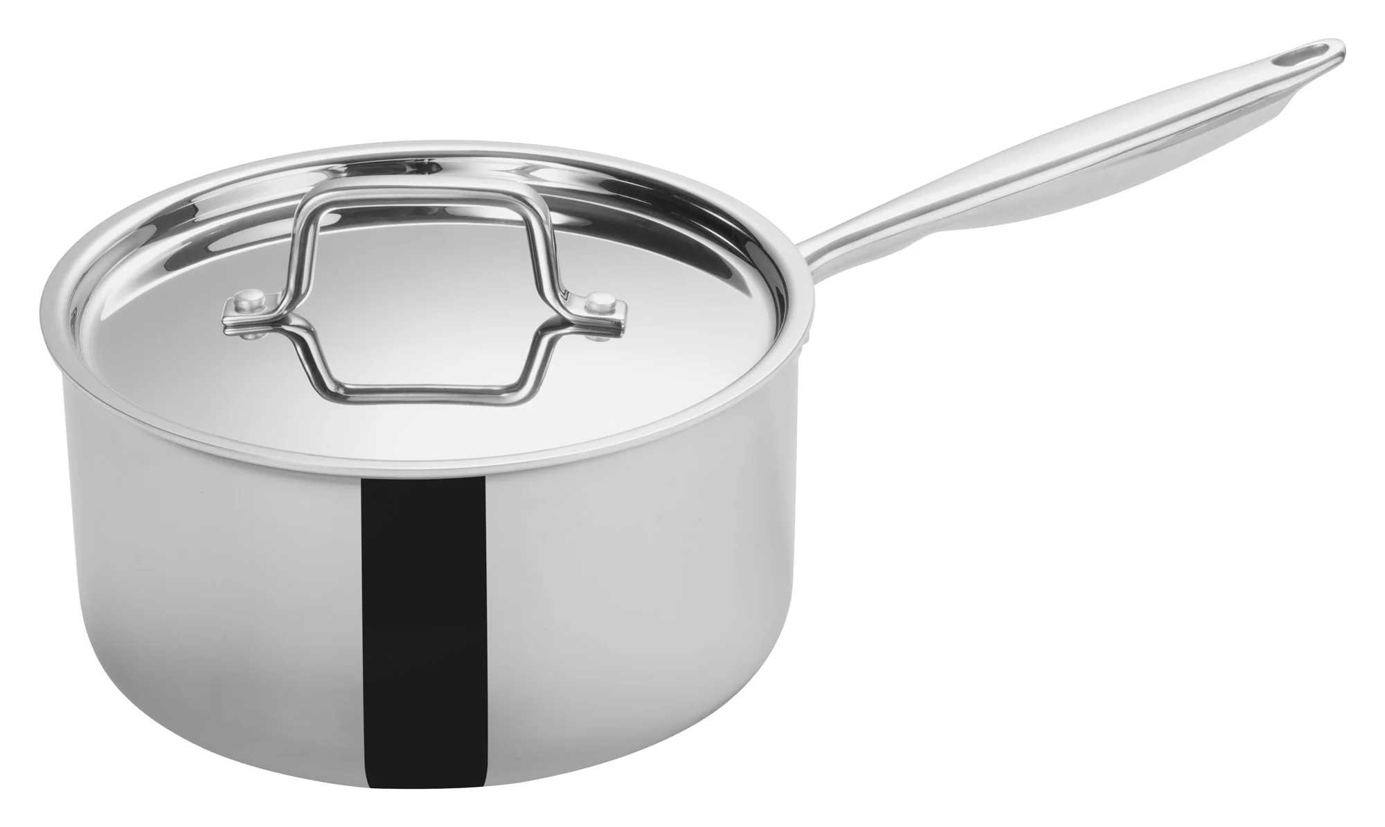 Winco TGAP-5 4-1/2 Quart Induction-Ready Sauce Pan with Cover Stainless Steel - Image 2
