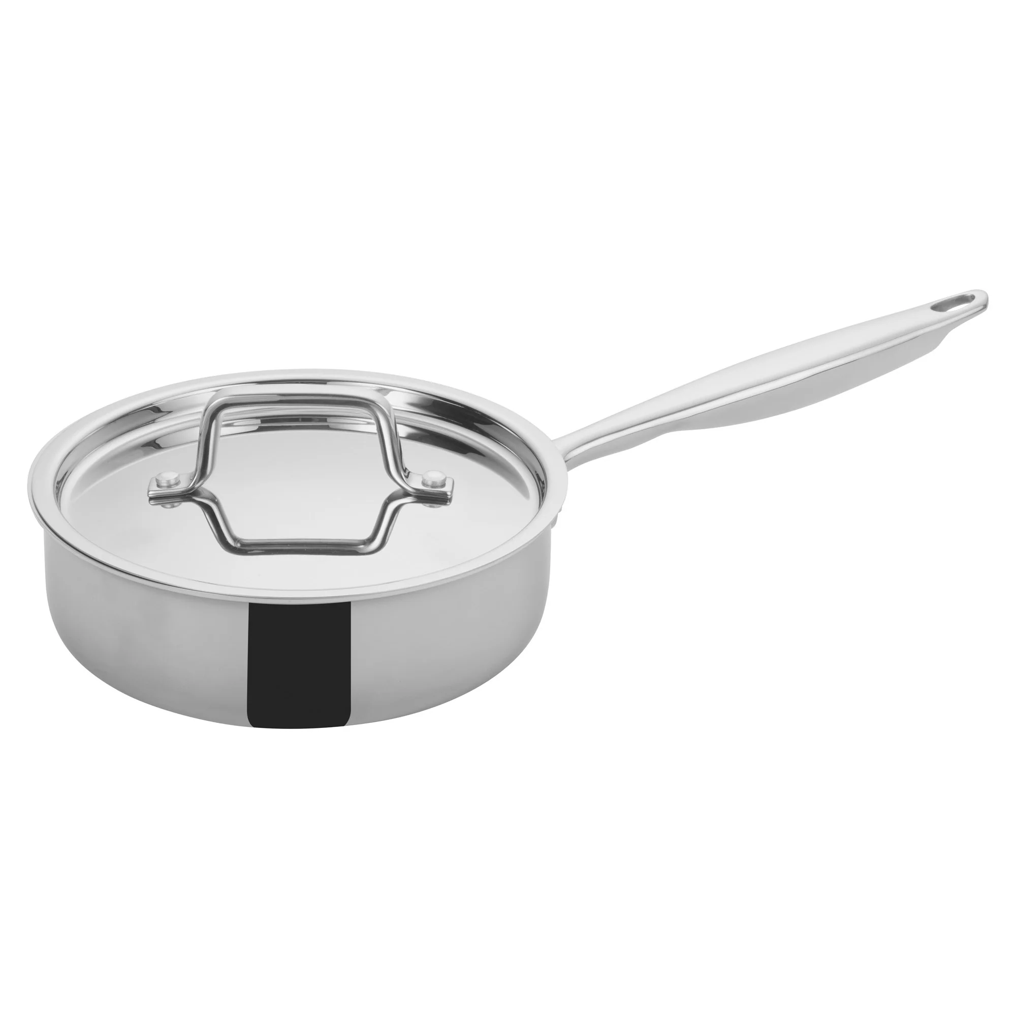 Winco TGET-2 2 Qt Induction Ready Sauté Pan with Cover Stainless Steel - Image 2