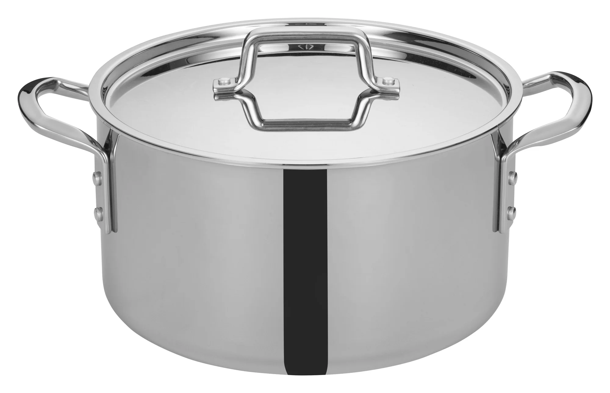 Winco TGSP-12 12 Quarts Induction Ready Stock Pot with Cover Stainless Steel - Image 3