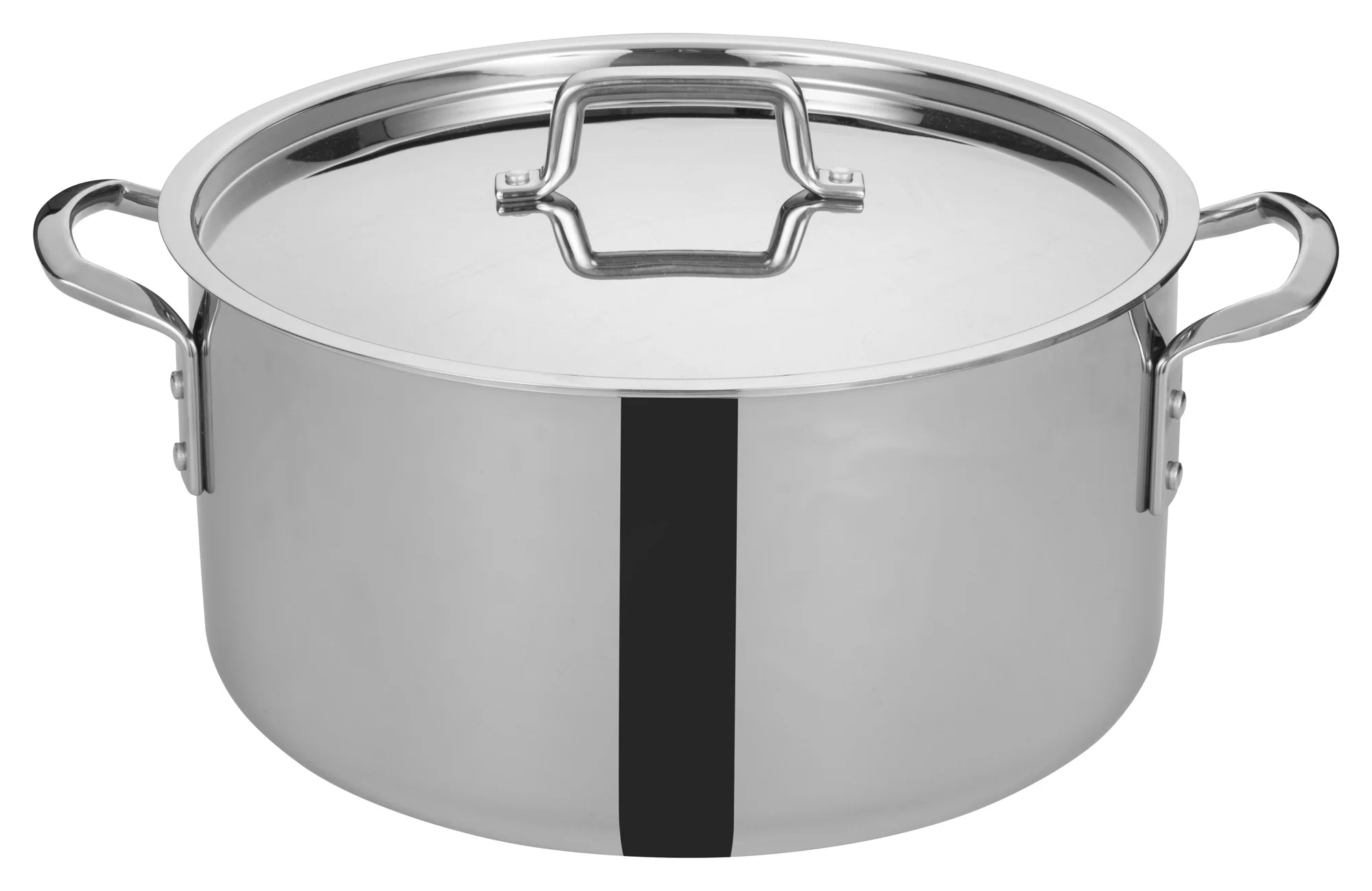 Winco TGSP-20 20 Quart Tri-Gen Induction-Ready Stock Pot with Cover