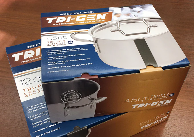 Winco TGSP-4 4-1/2 Quart Induction Ready Stock Pot with Cover Stainless Steel - Image 3