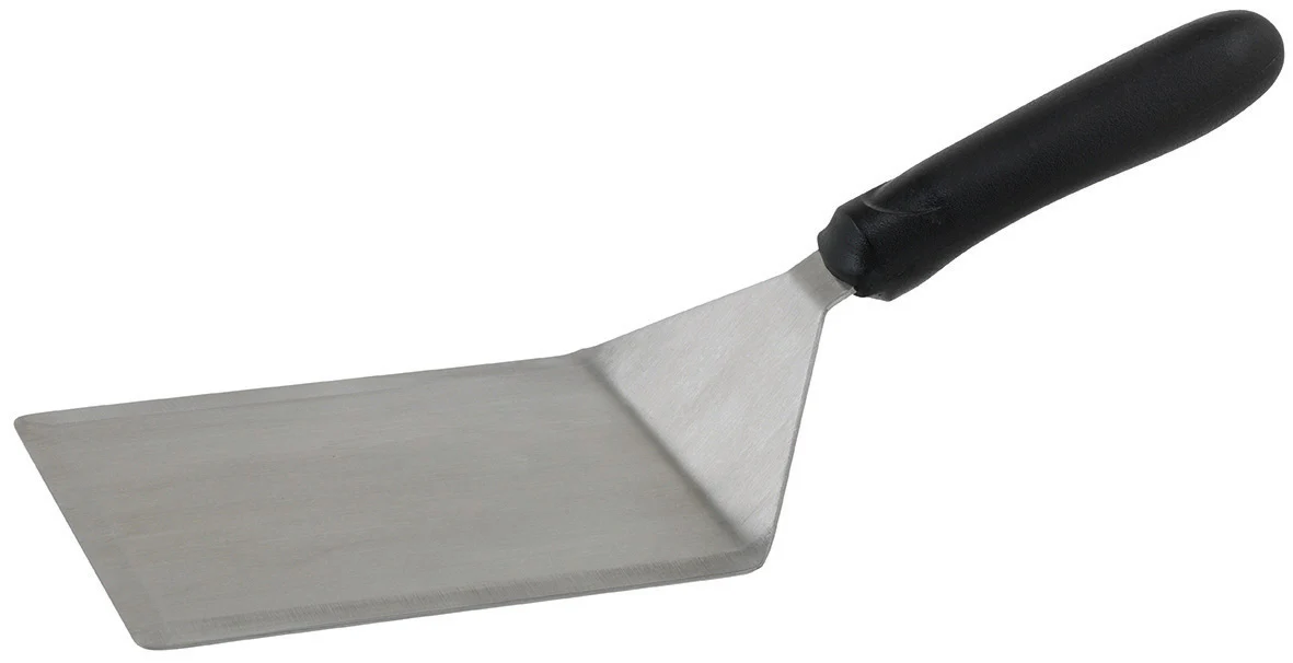 Winco TKP-63 5 Inch Blade Solid Turner with Polypropylene Black Handle Satin Finish - Image 3