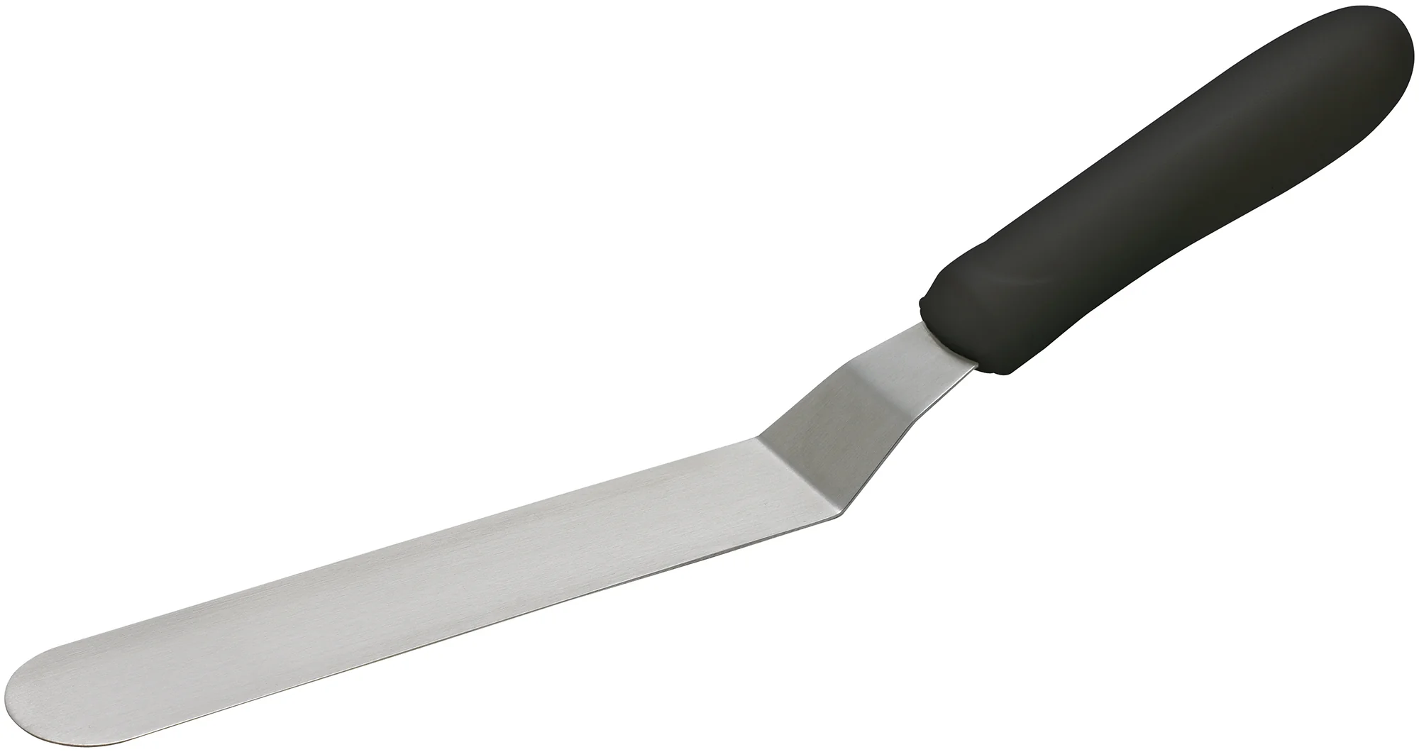 Winco TKPO-7 6-1/2 Inch Dishwasher Safe Offset Spatula With Polypropylene Handle Black Satin Finish - Image 3